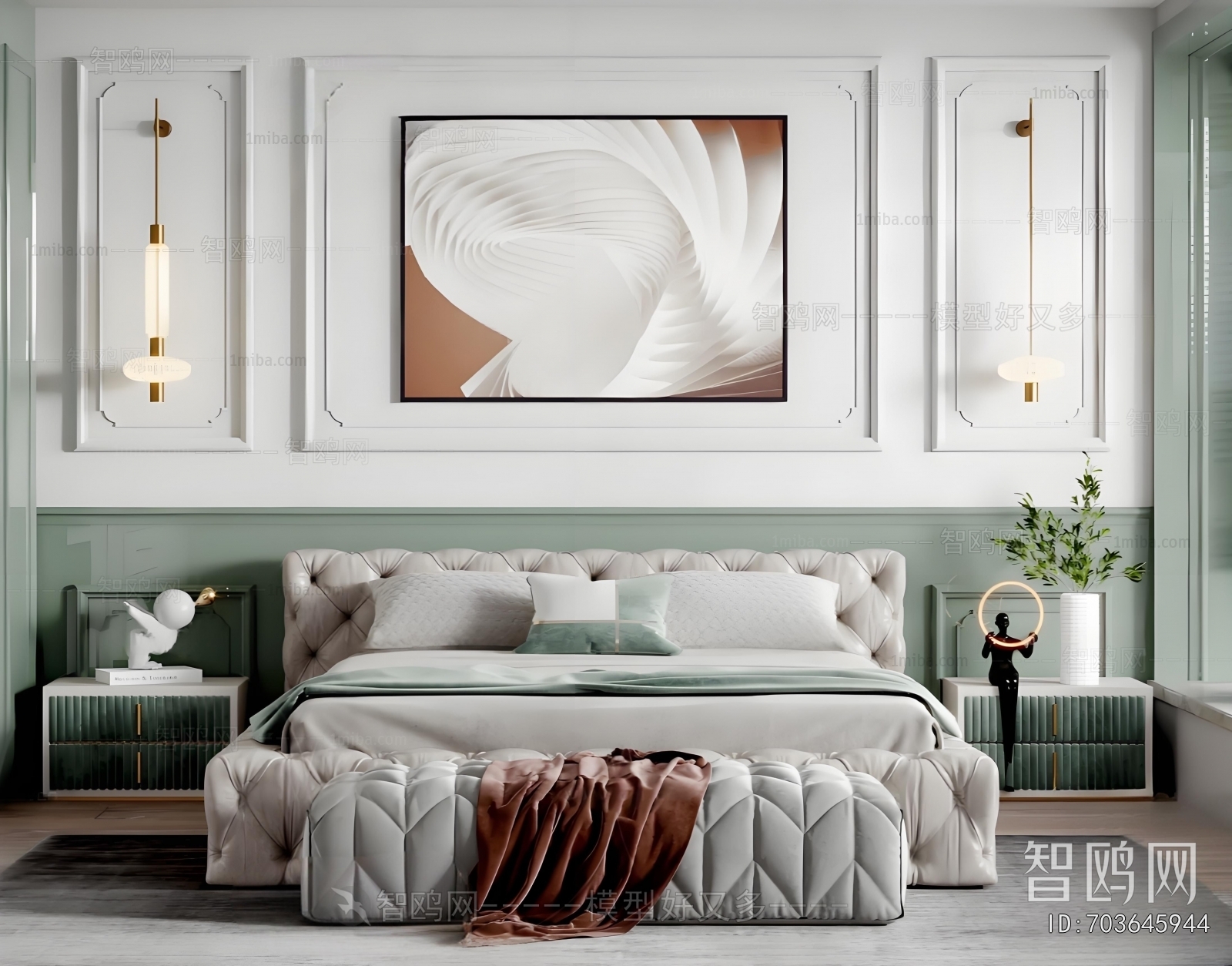 Simple European Style Bedroom