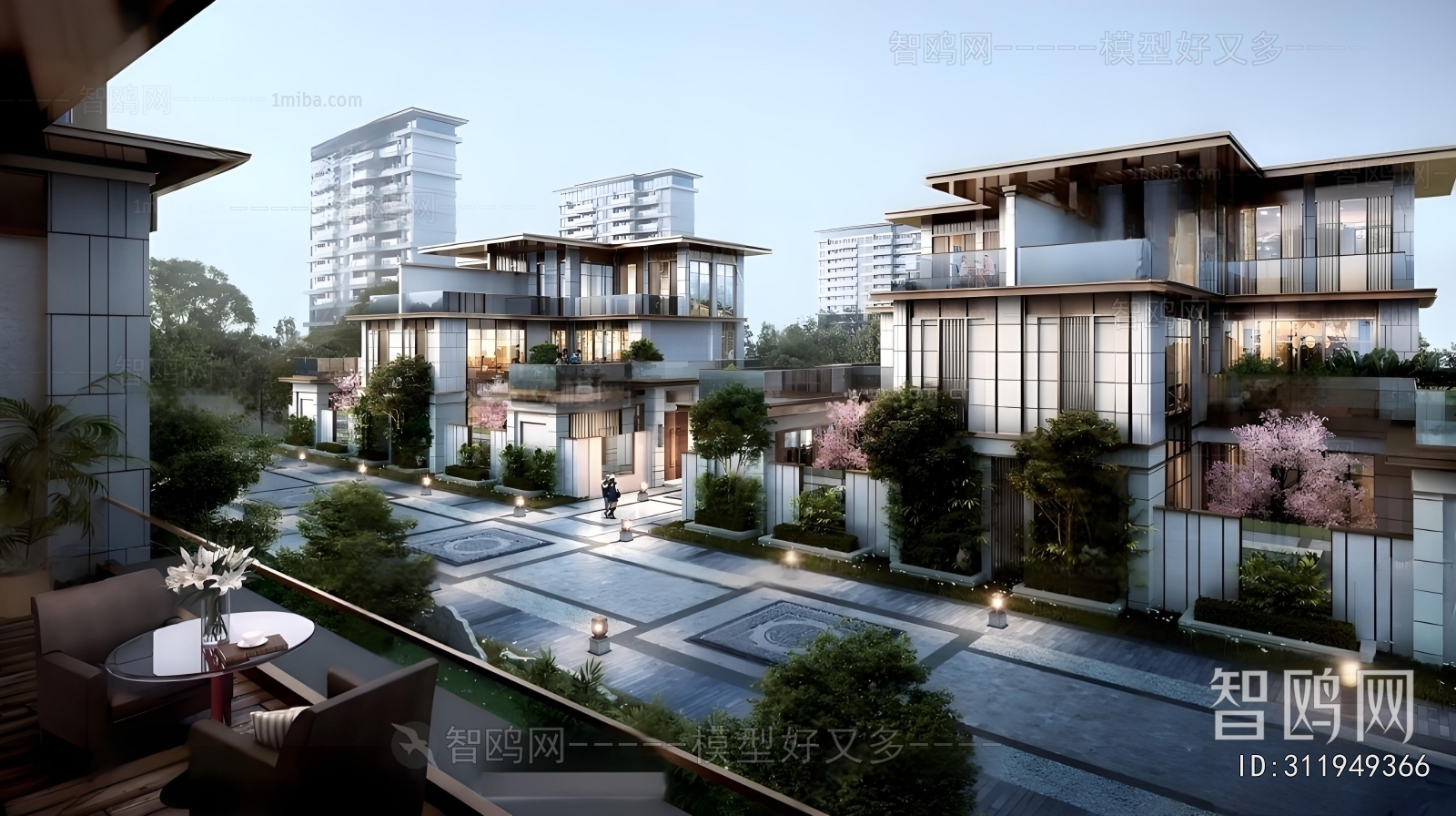 New Chinese Style Double Townhouse