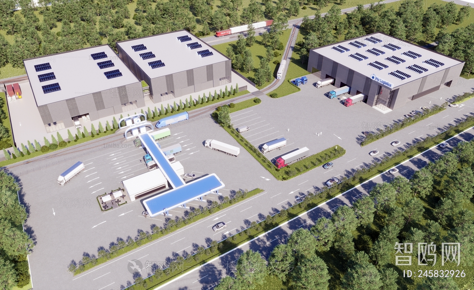 Modern Architectural Bird's-eye View Planning