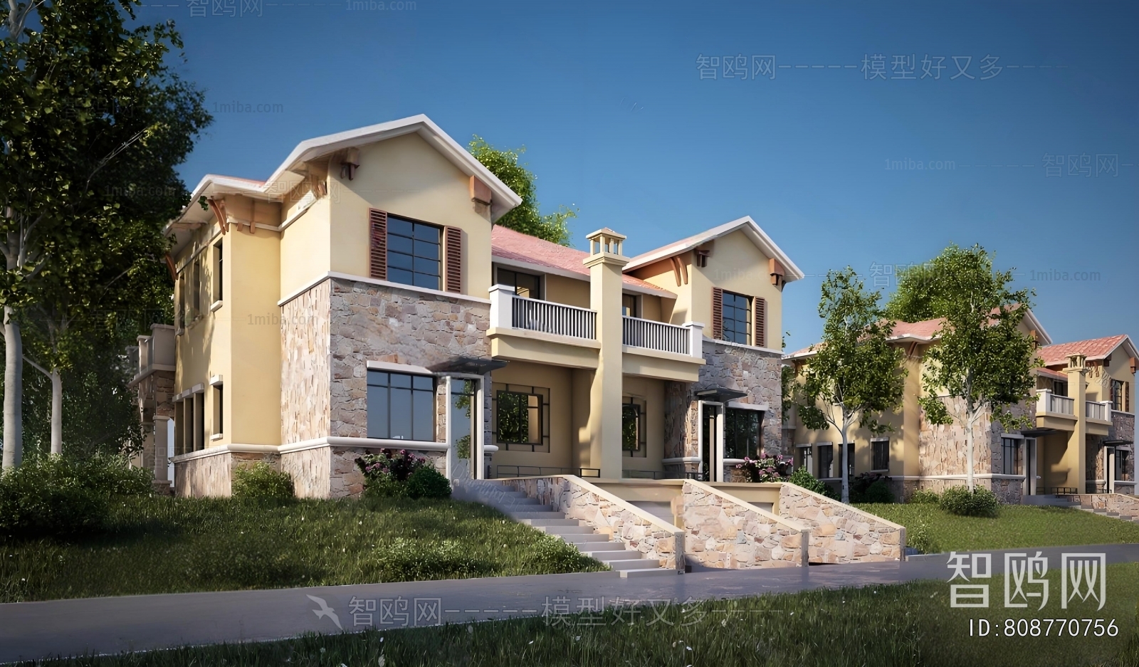 Simple European Style Double Townhouse