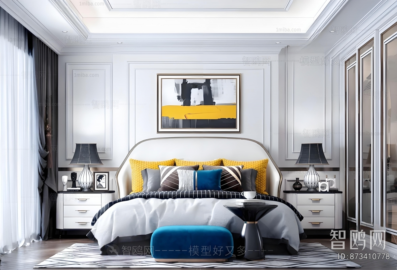 Simple European Style Bedroom