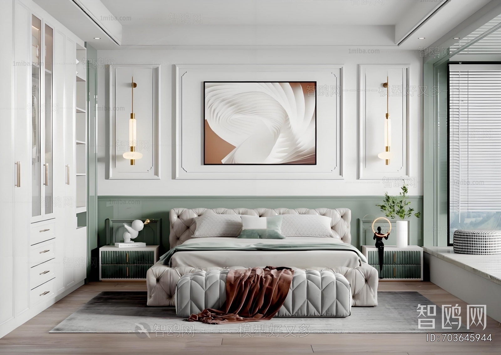 Simple European Style Bedroom