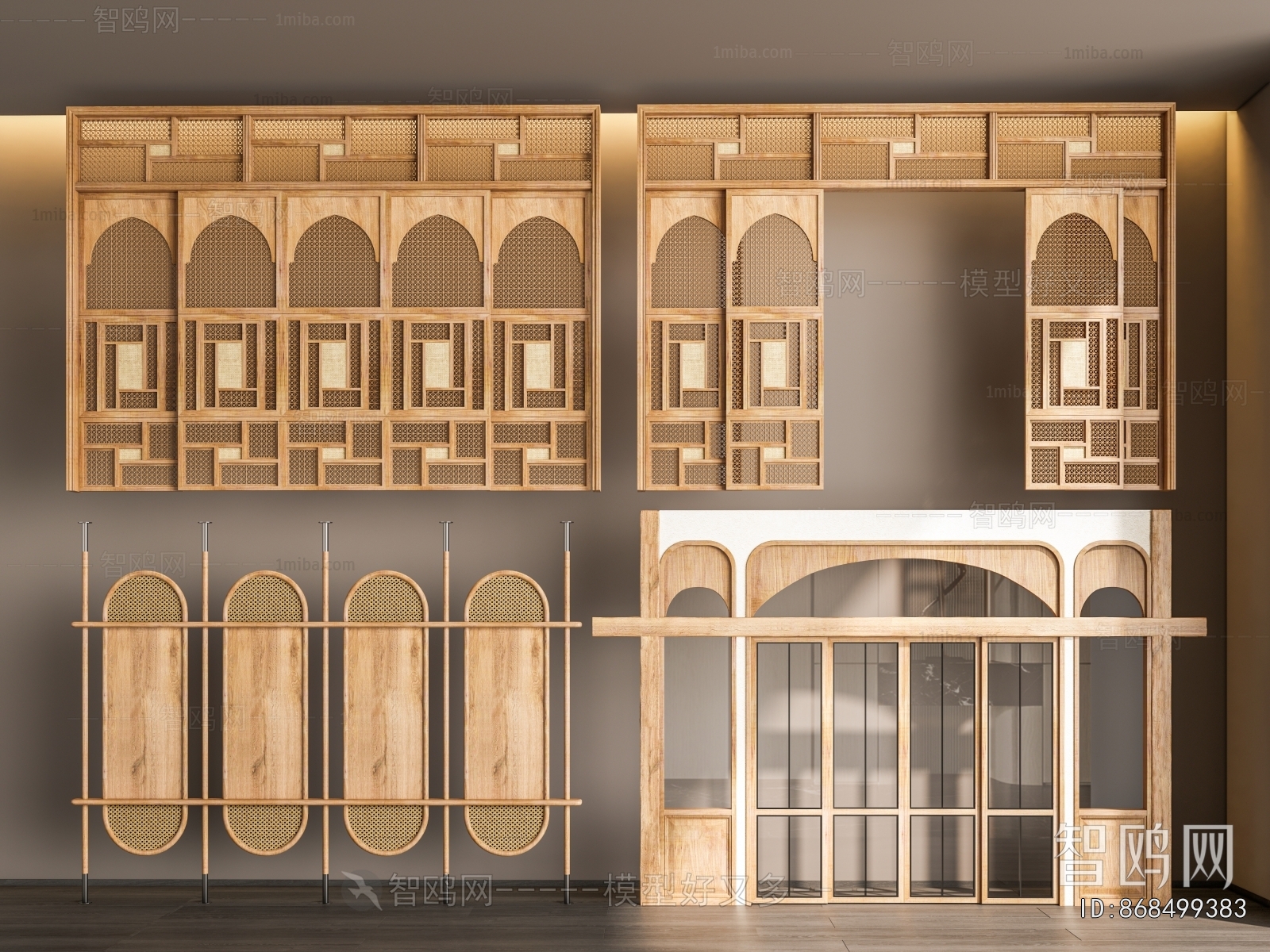 New Chinese Style Wooden Screen Partition