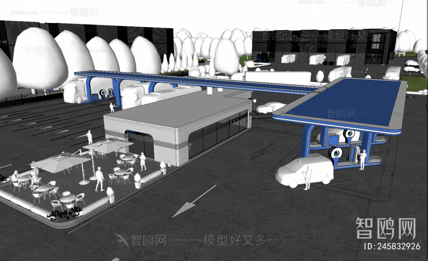 Modern Architectural Bird's-eye View Planning