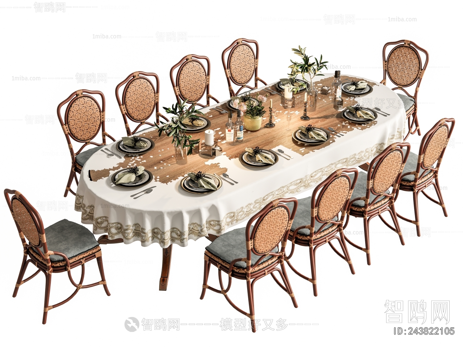 Southeast Asian Style Dining Table And Chairs