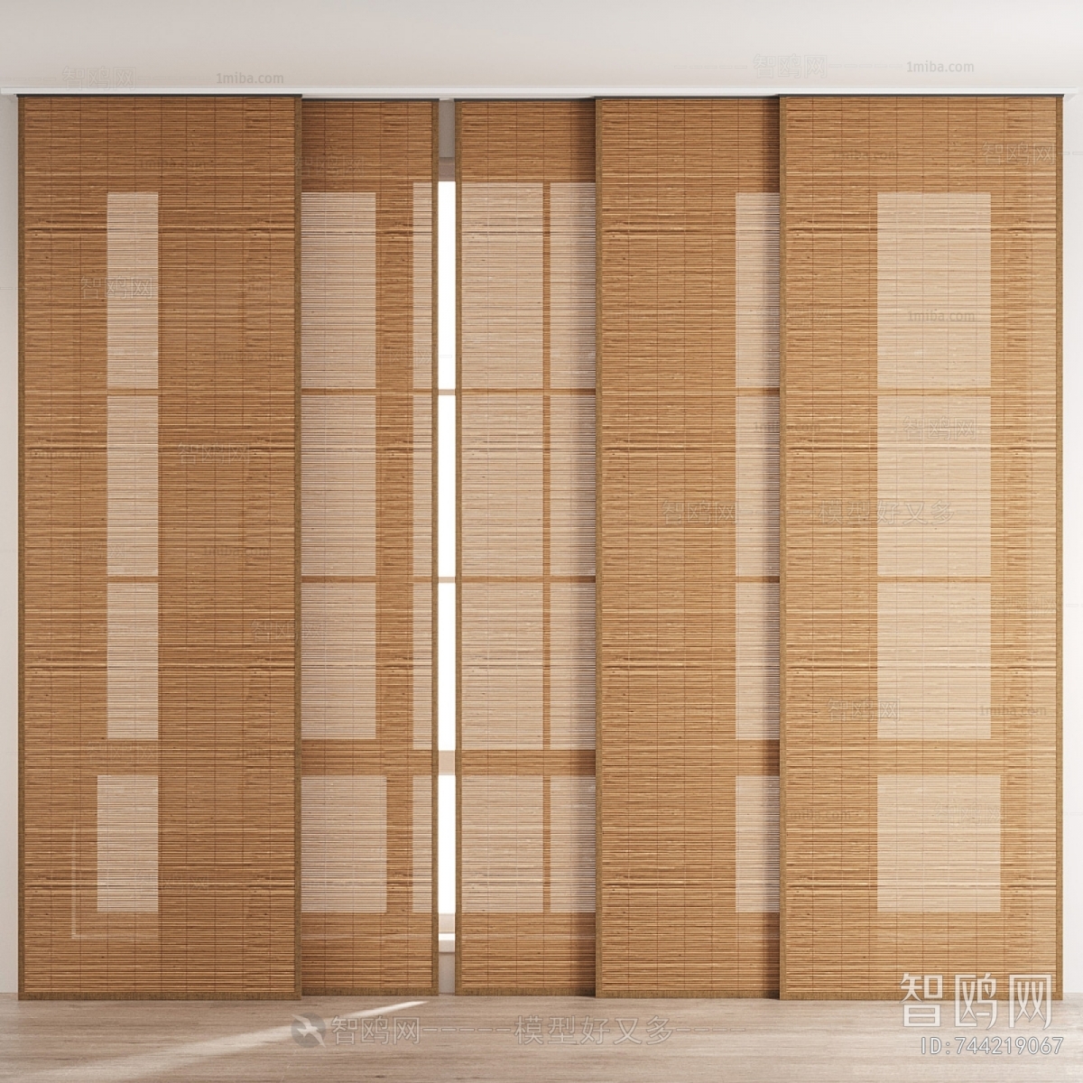 Wabi-sabi Style Wooden Screen Partition