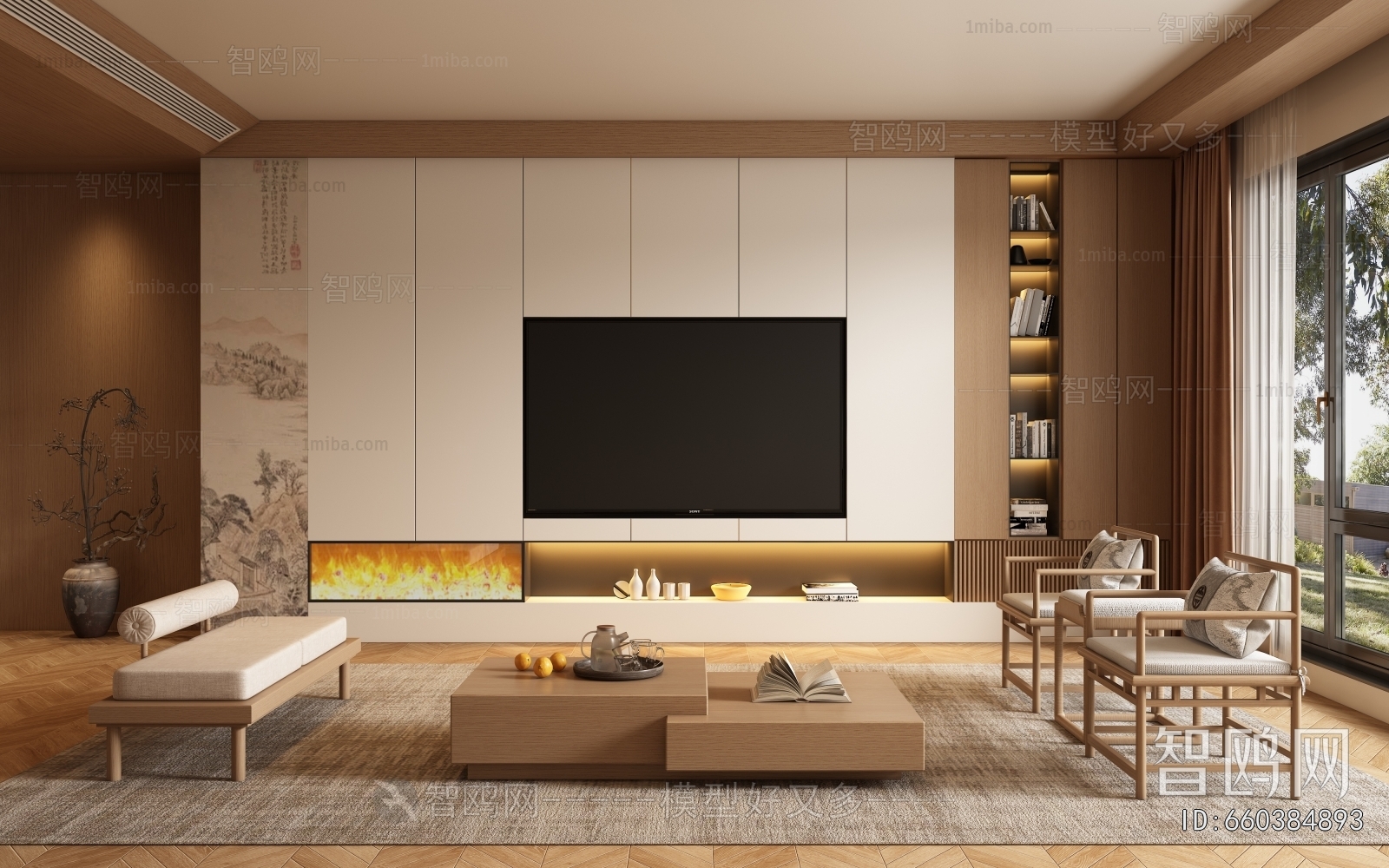 New Chinese Style A Living Room