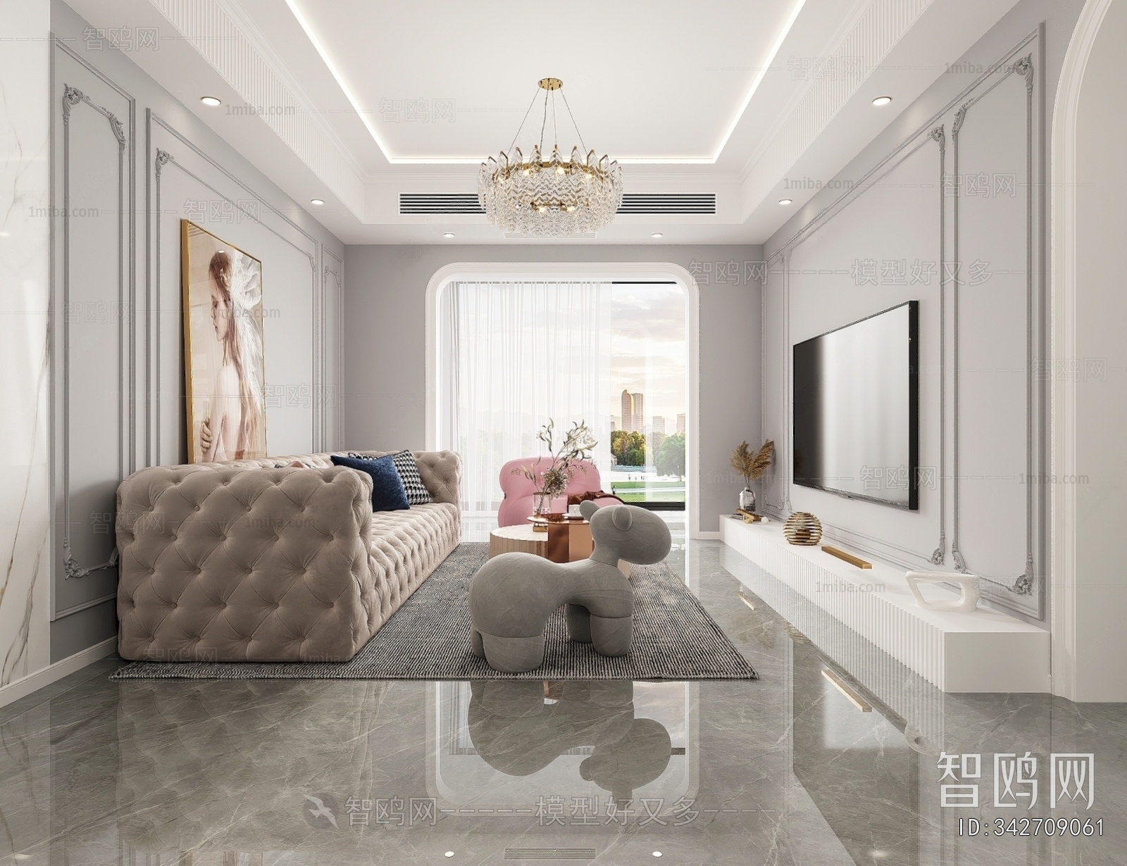 Simple European Style A Living Room