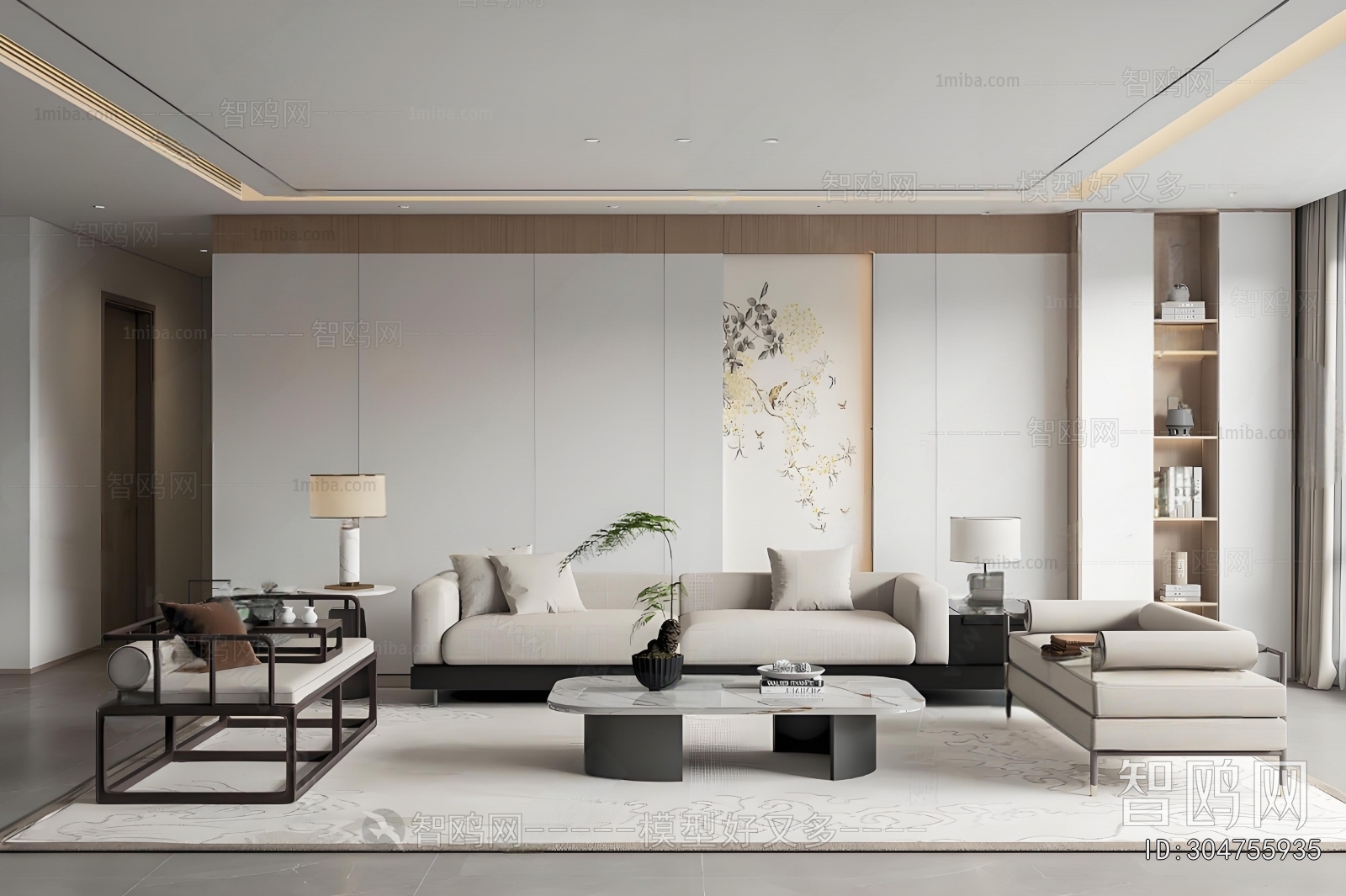 New Chinese Style A Living Room