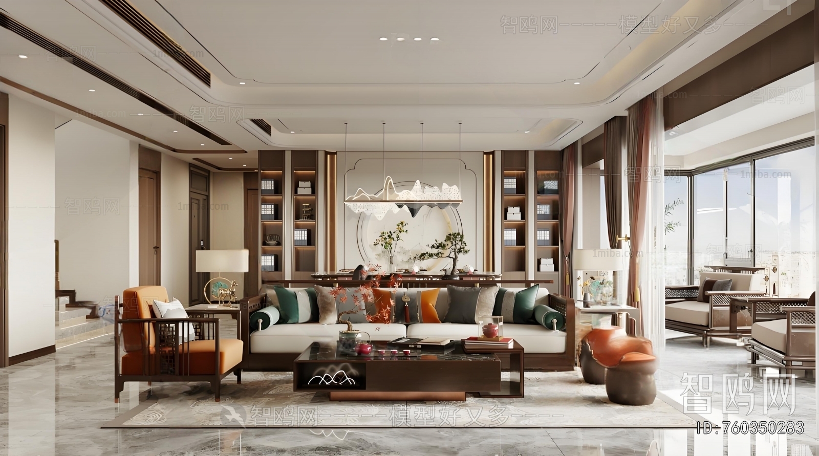 New Chinese Style A Living Room