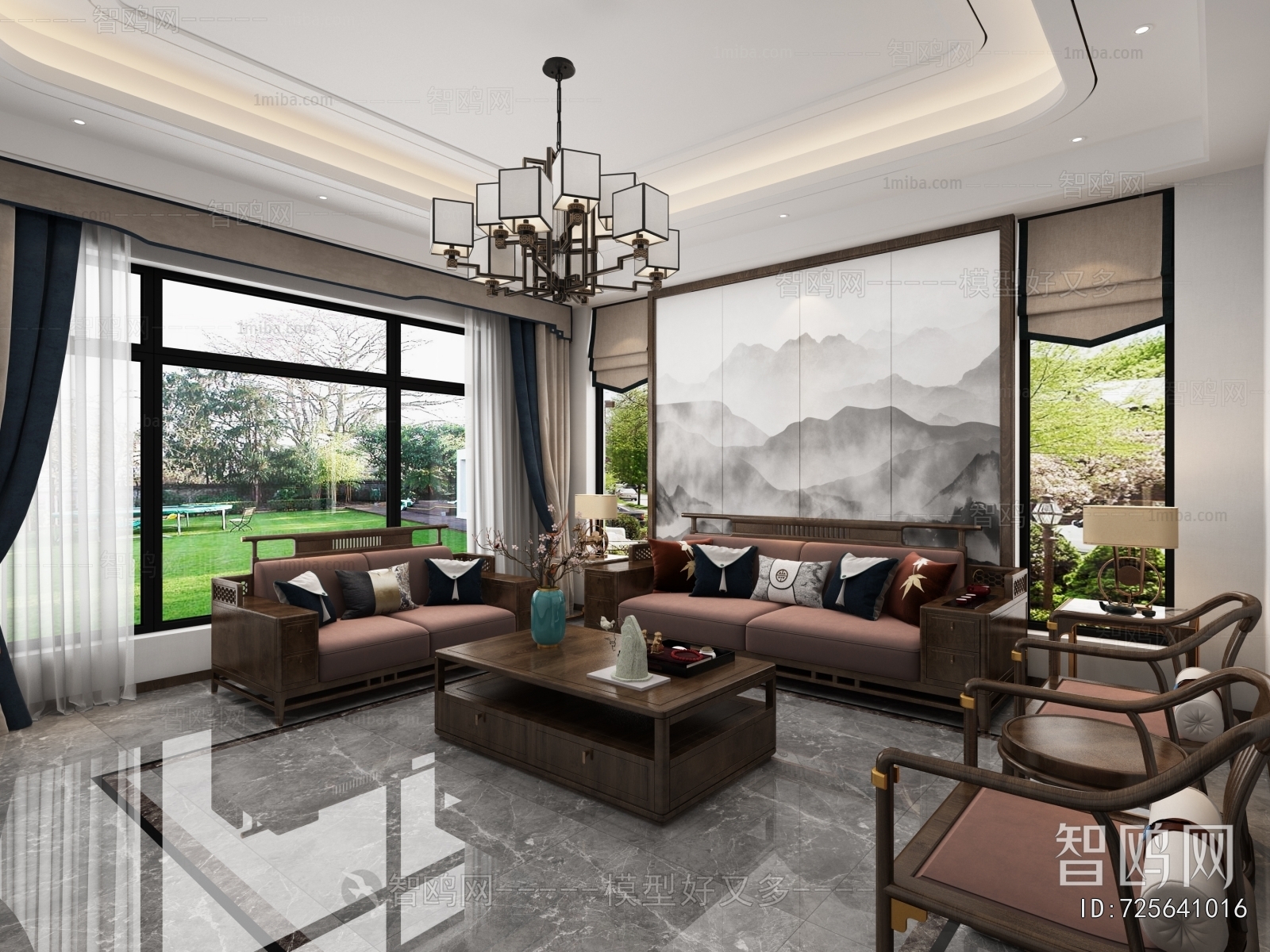 New Chinese Style A Living Room