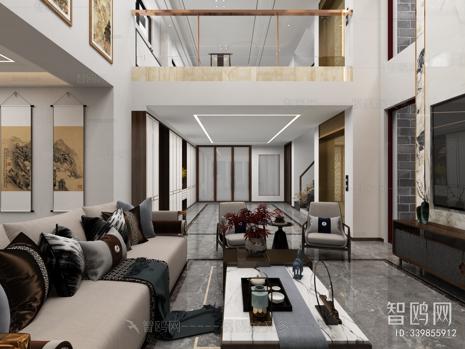 New Chinese Style A Living Room