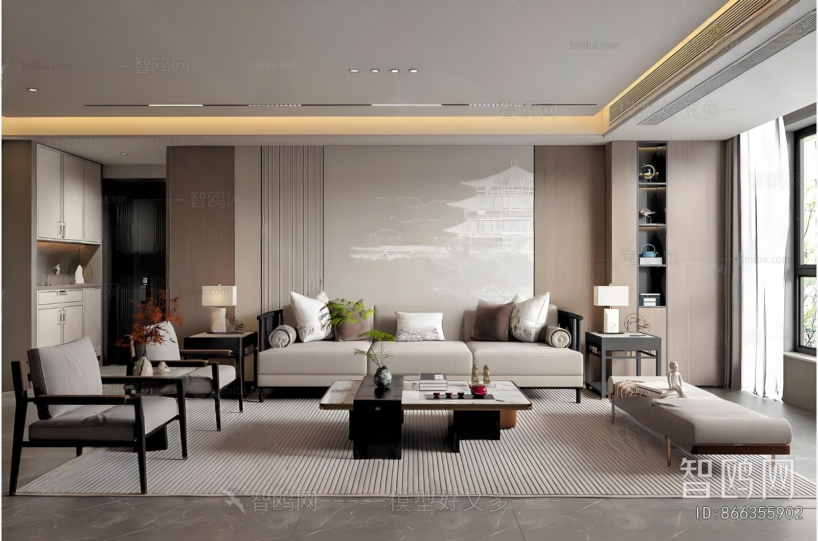 New Chinese Style A Living Room