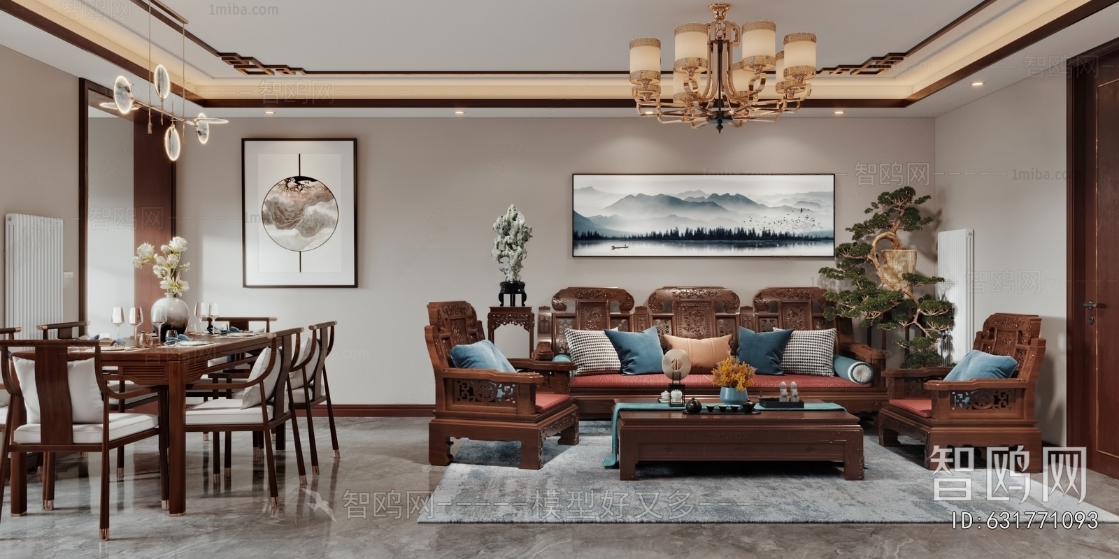 New Chinese Style A Living Room