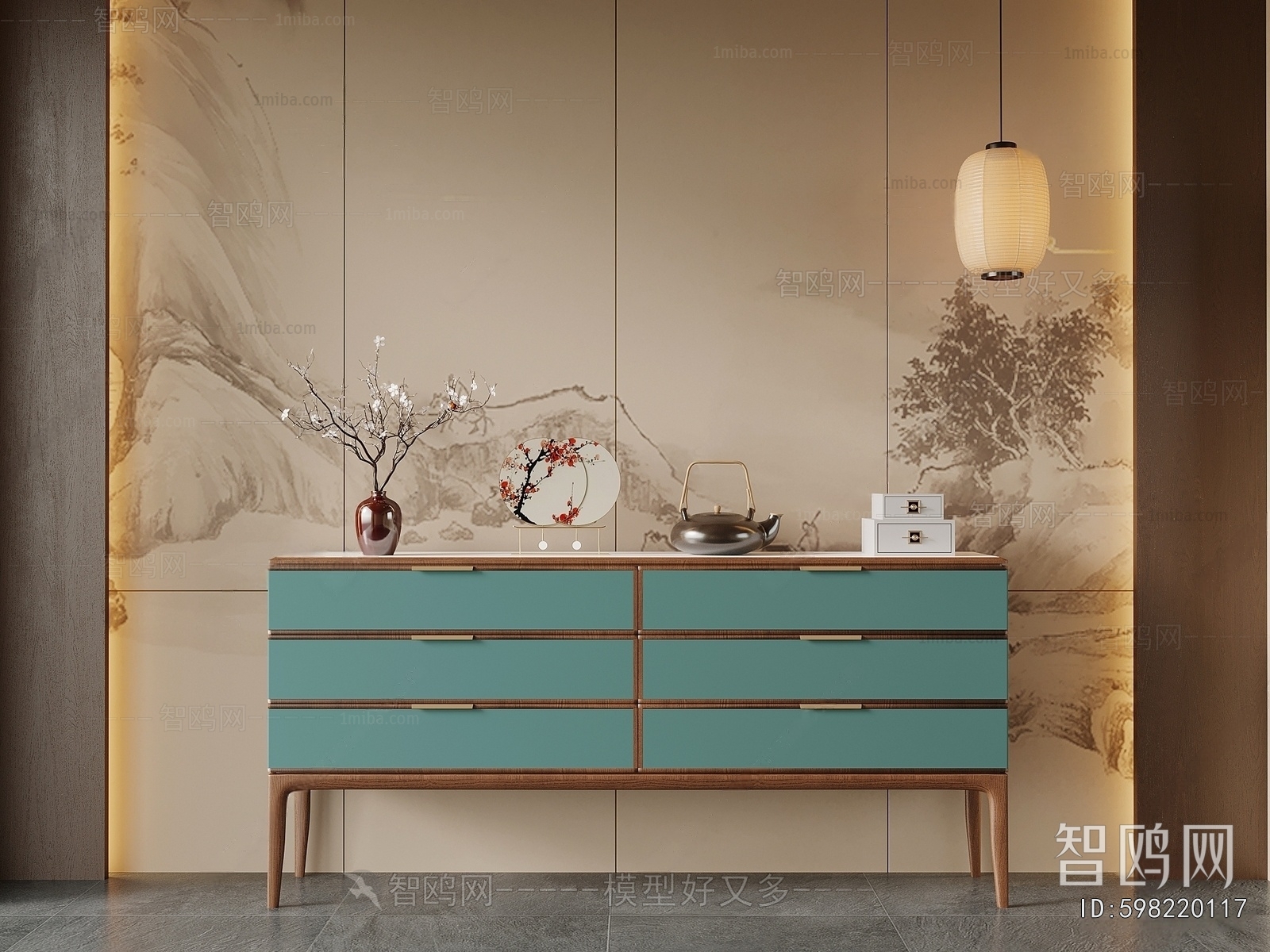 New Chinese Style Entrance Cabinet