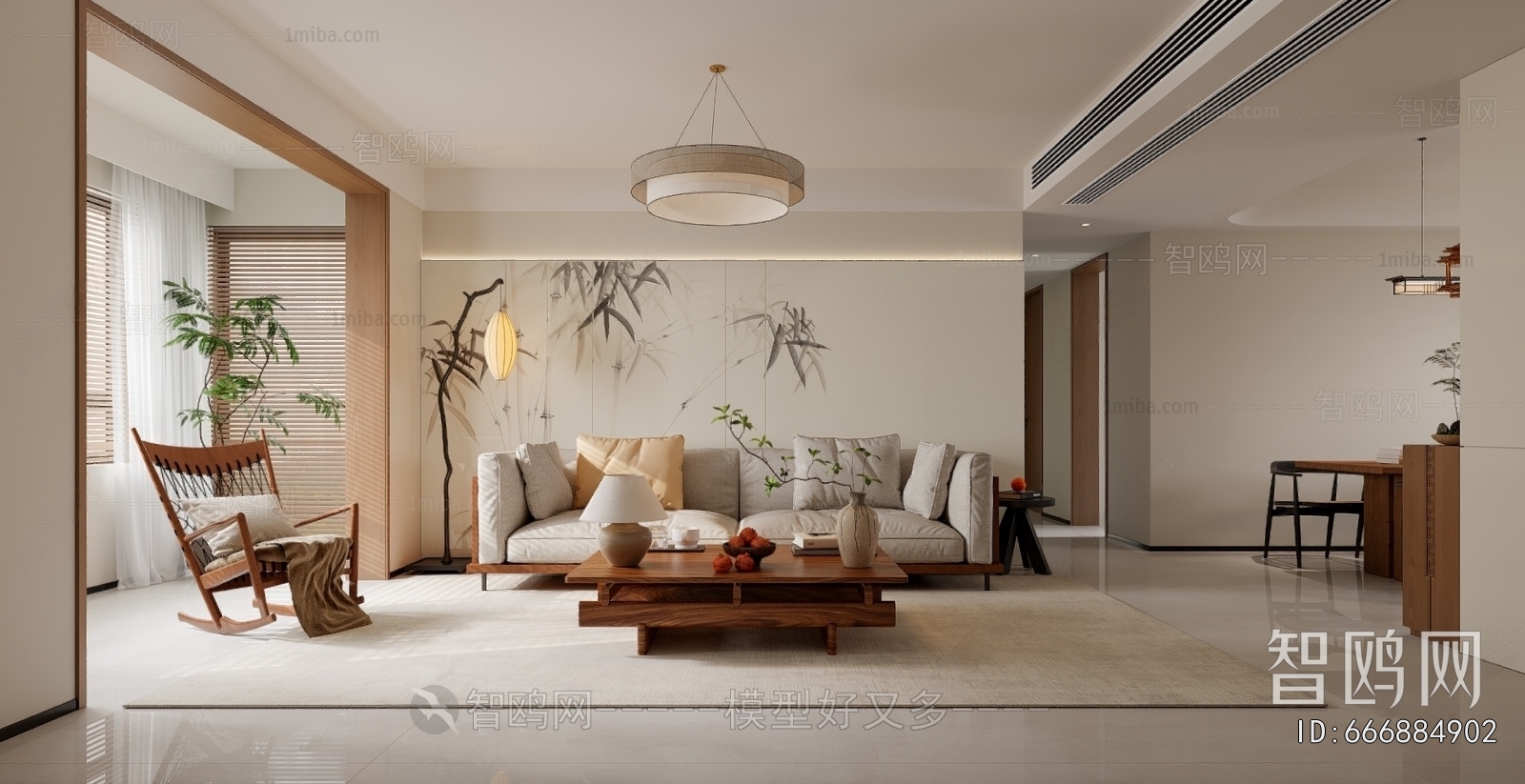 New Chinese Style A Living Room