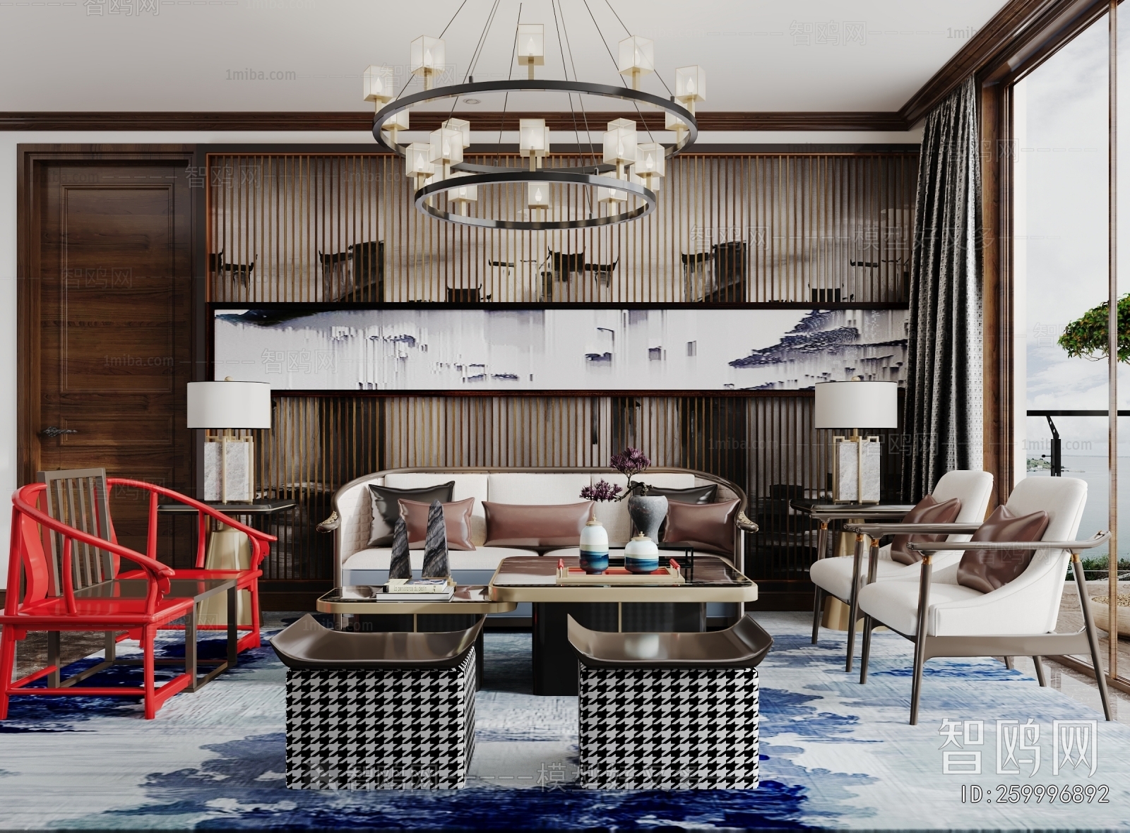 New Chinese Style A Living Room