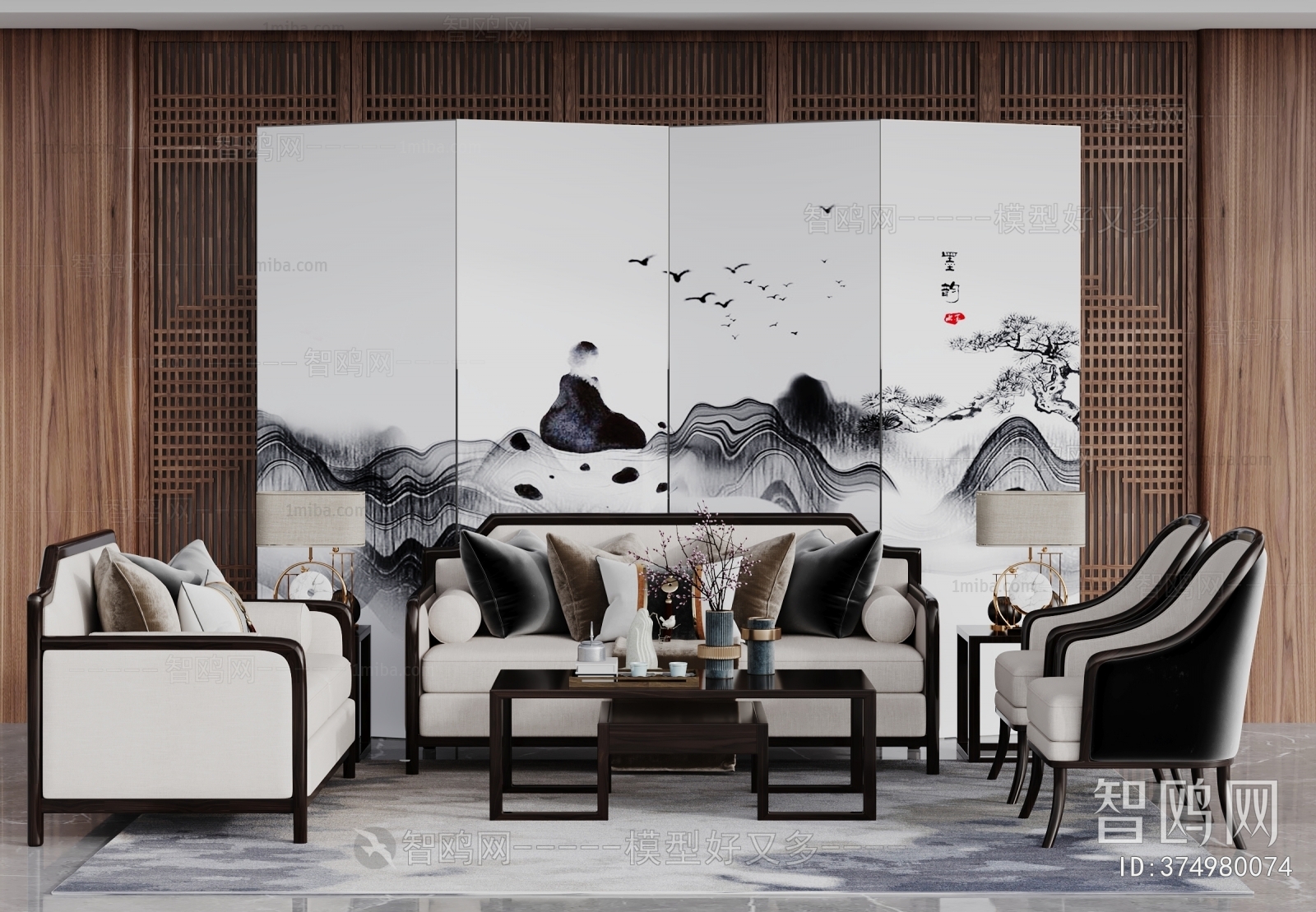 New Chinese Style Sofa Combination