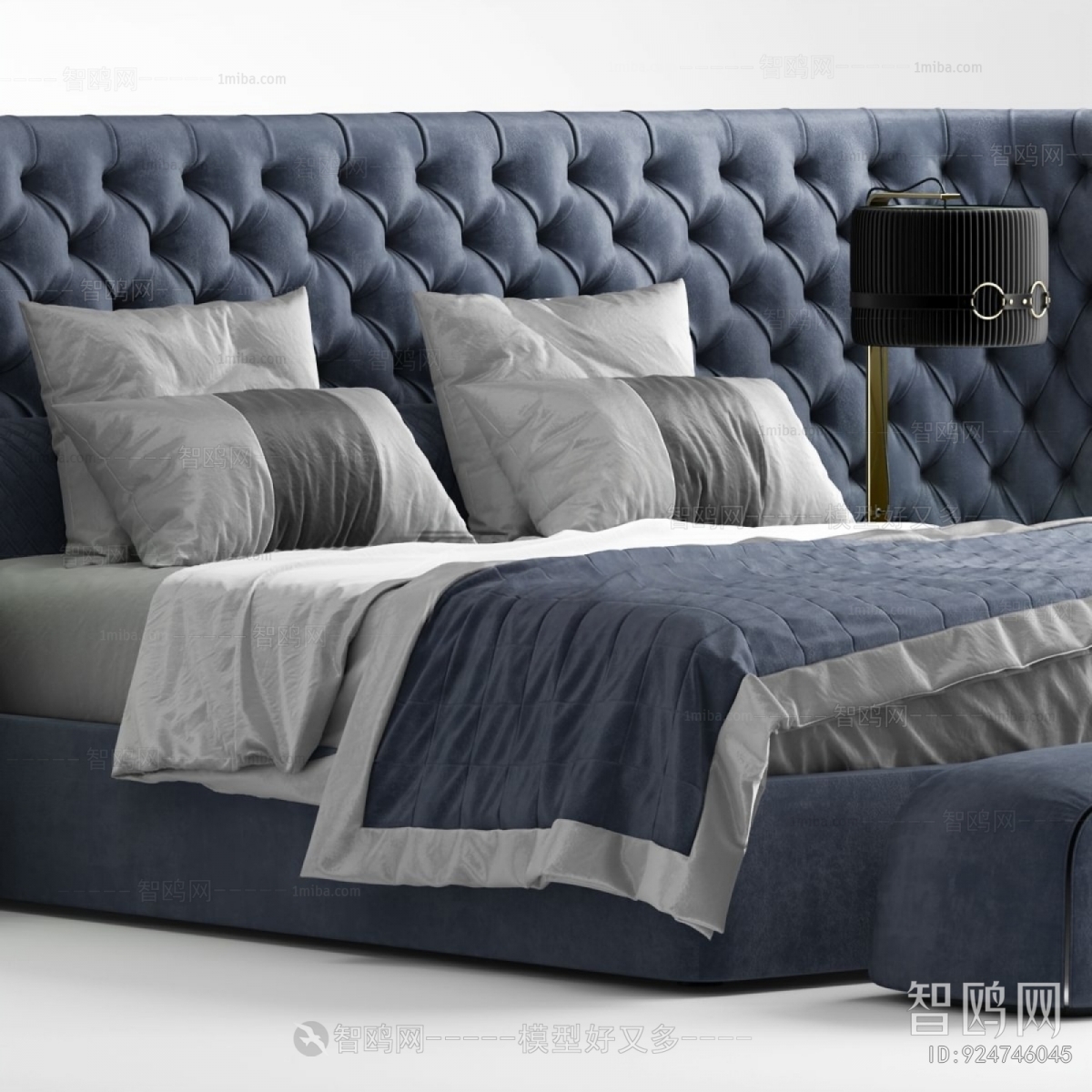 Simple European Style Double Bed