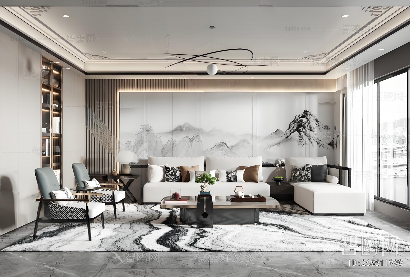 New Chinese Style A Living Room