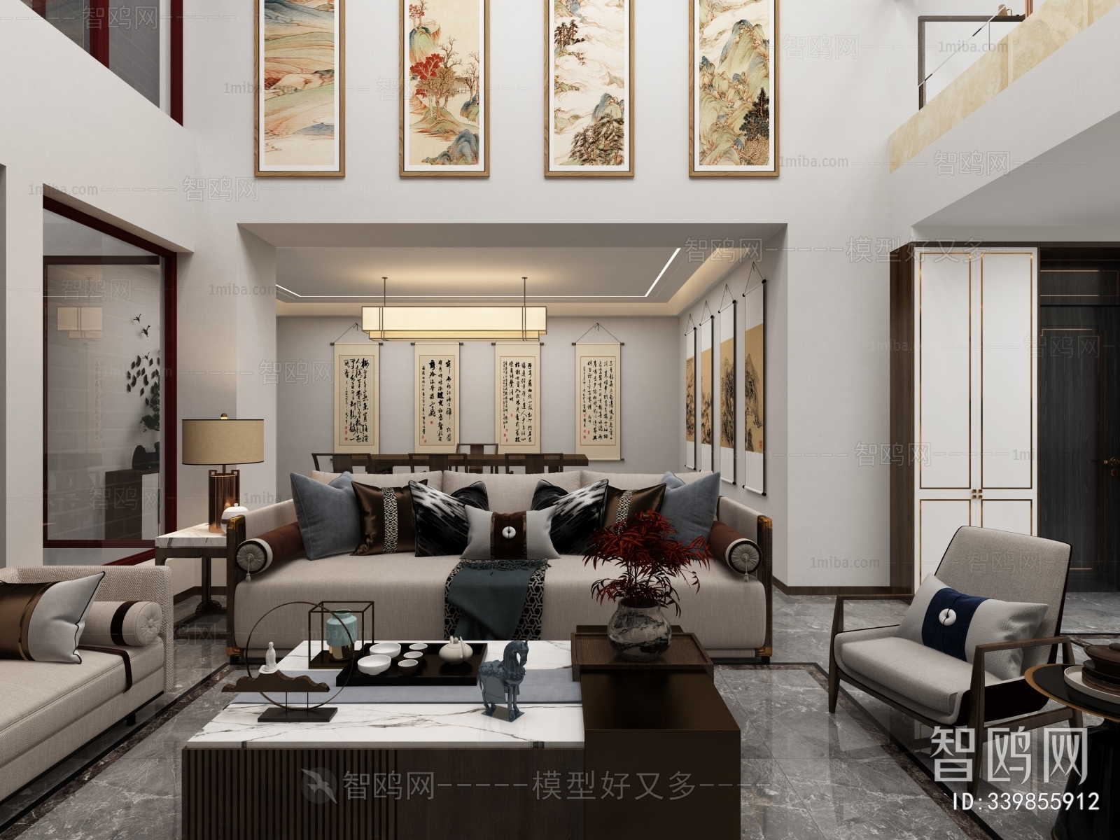 New Chinese Style A Living Room