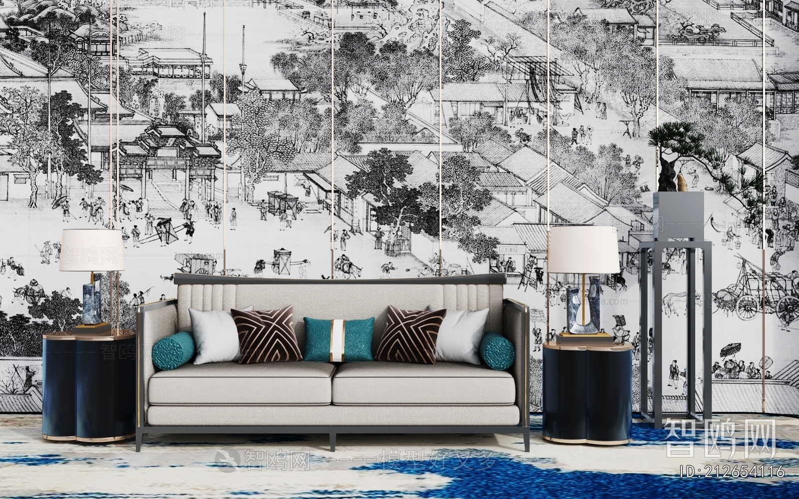 New Chinese Style A Sofa For Two