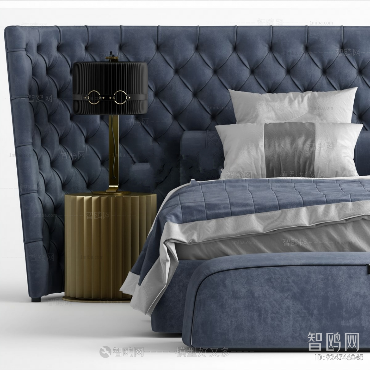 Simple European Style Double Bed