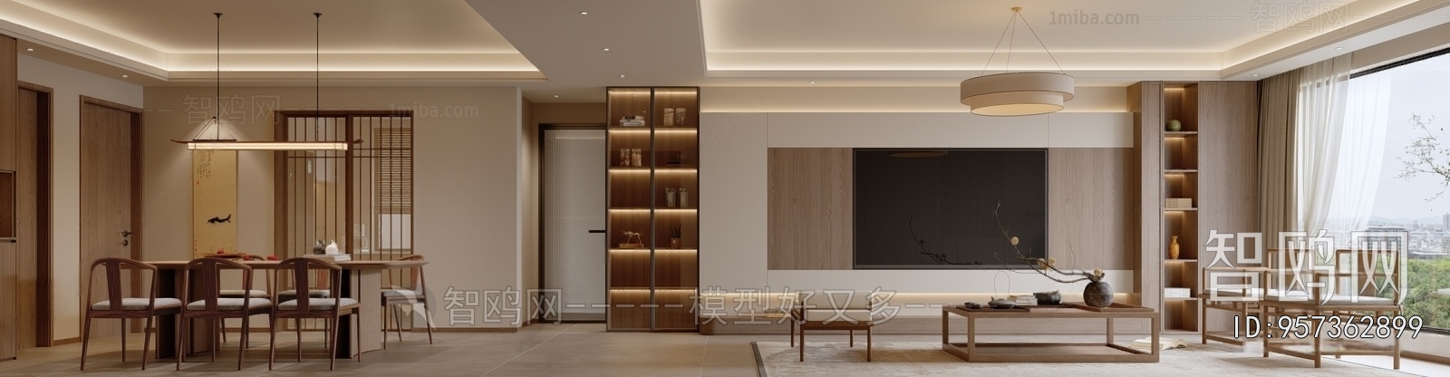 New Chinese Style A Living Room