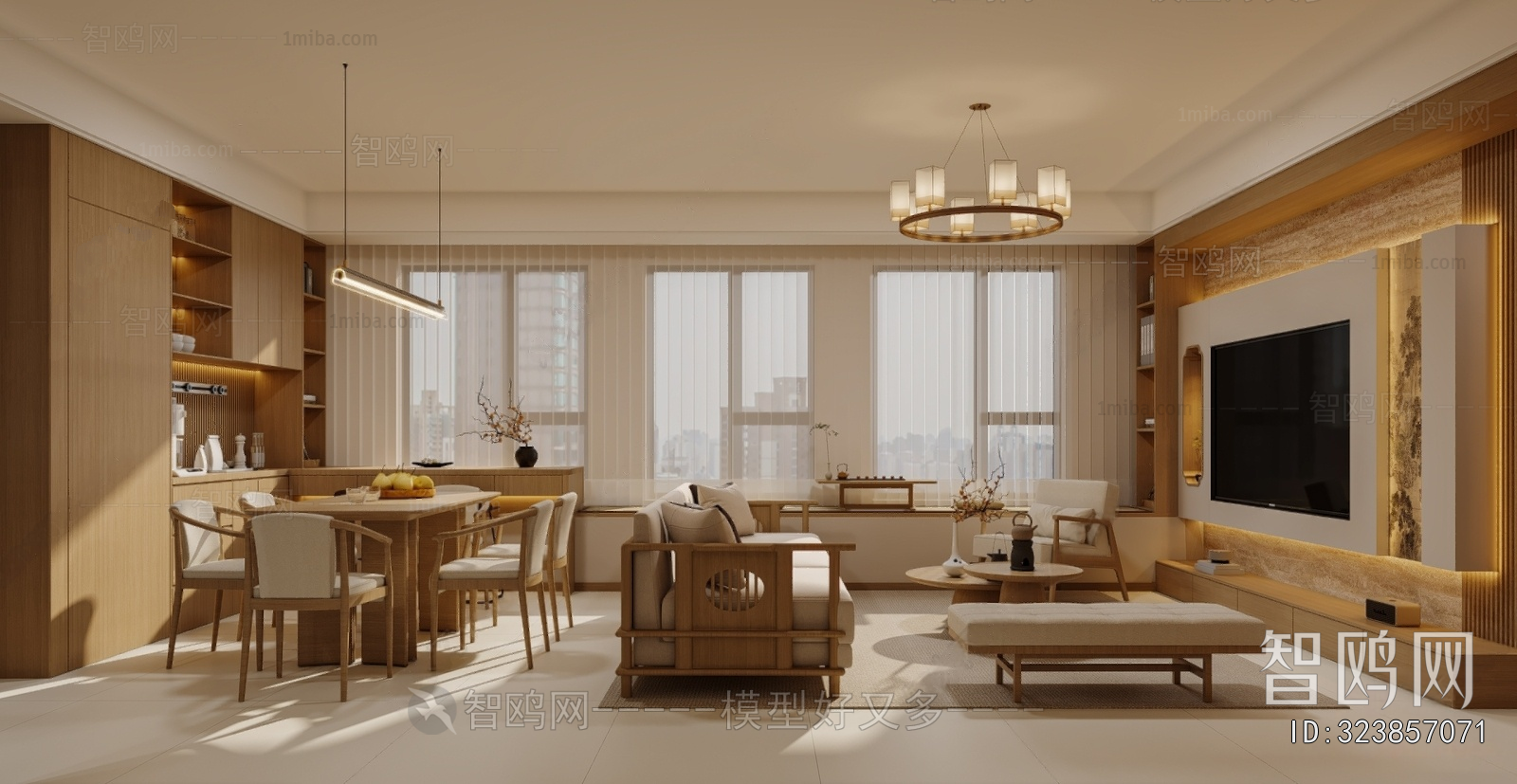 New Chinese Style A Living Room