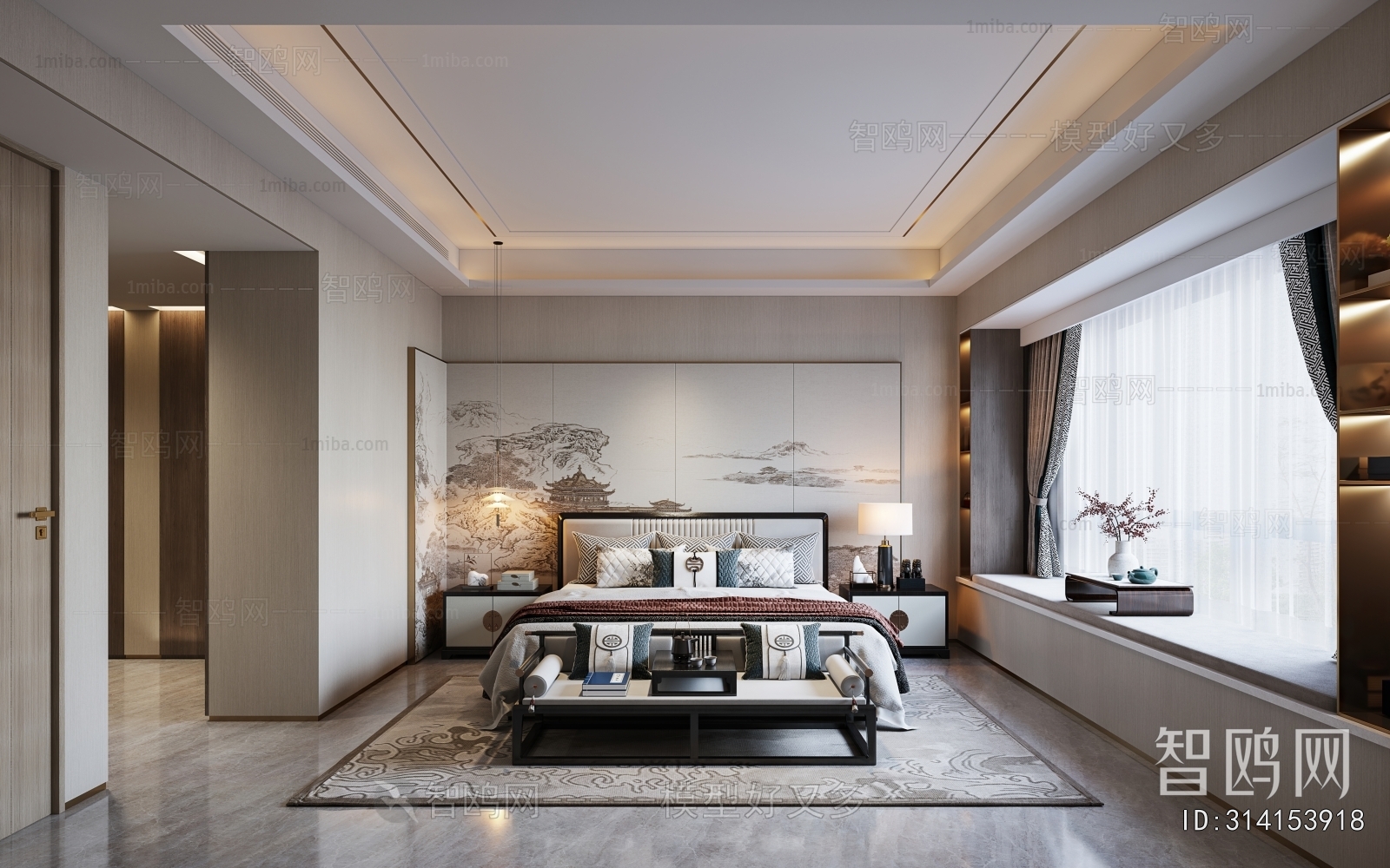 New Chinese Style Bedroom
