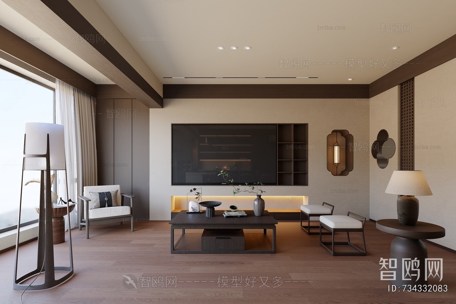 New Chinese Style A Living Room