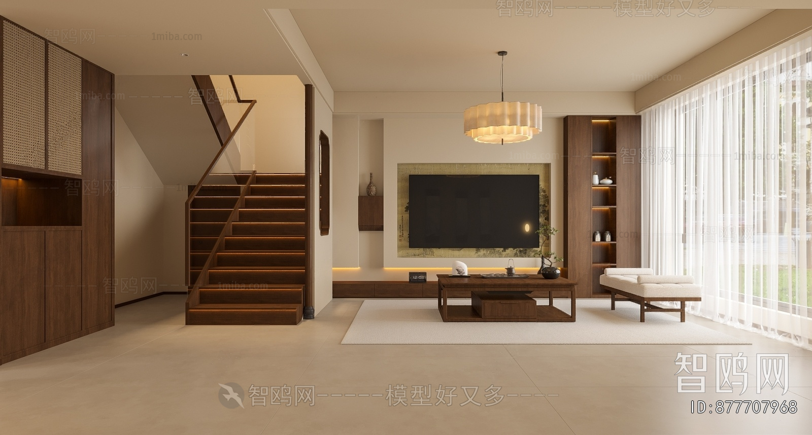 New Chinese Style A Living Room