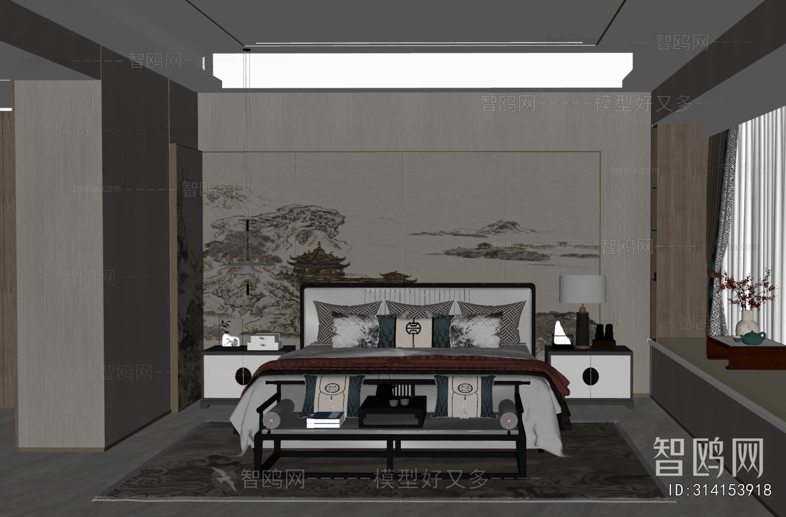 New Chinese Style Bedroom