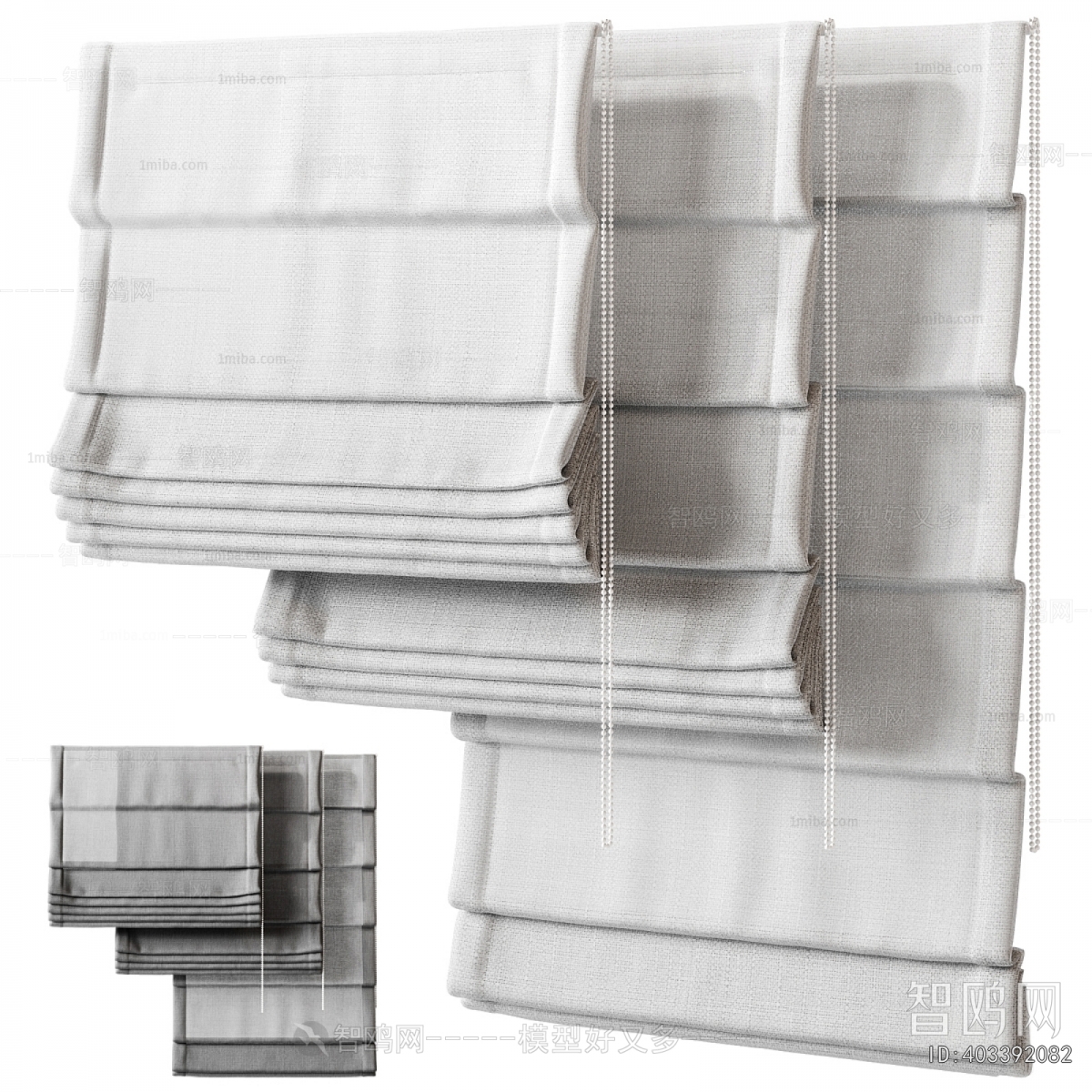 New Chinese Style Roman Curtain