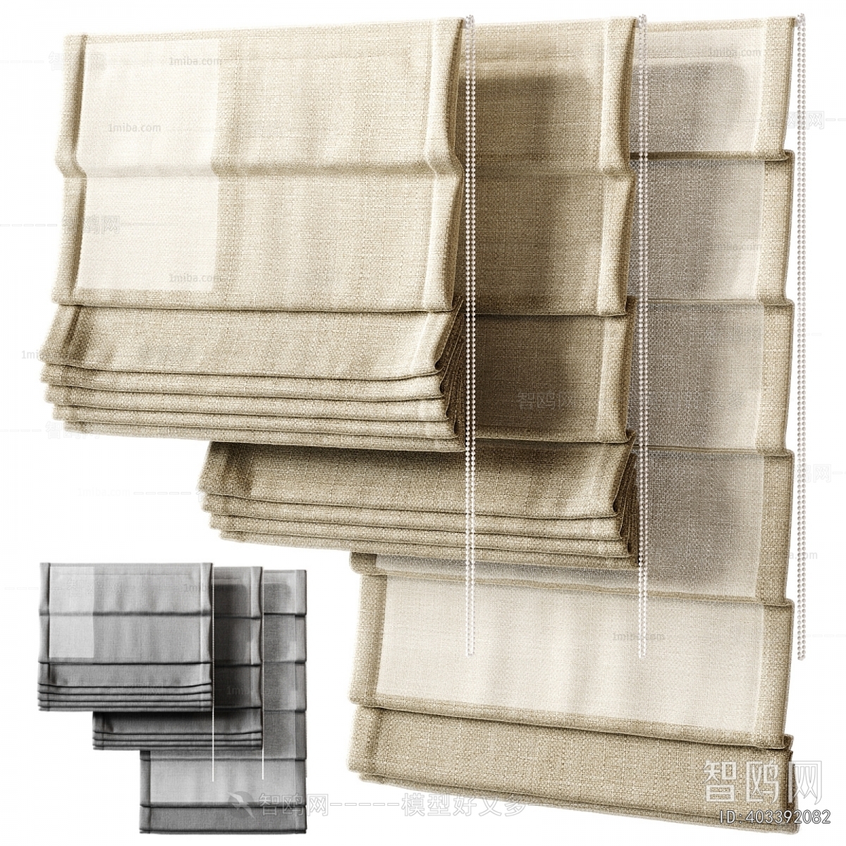 New Chinese Style Roman Curtain