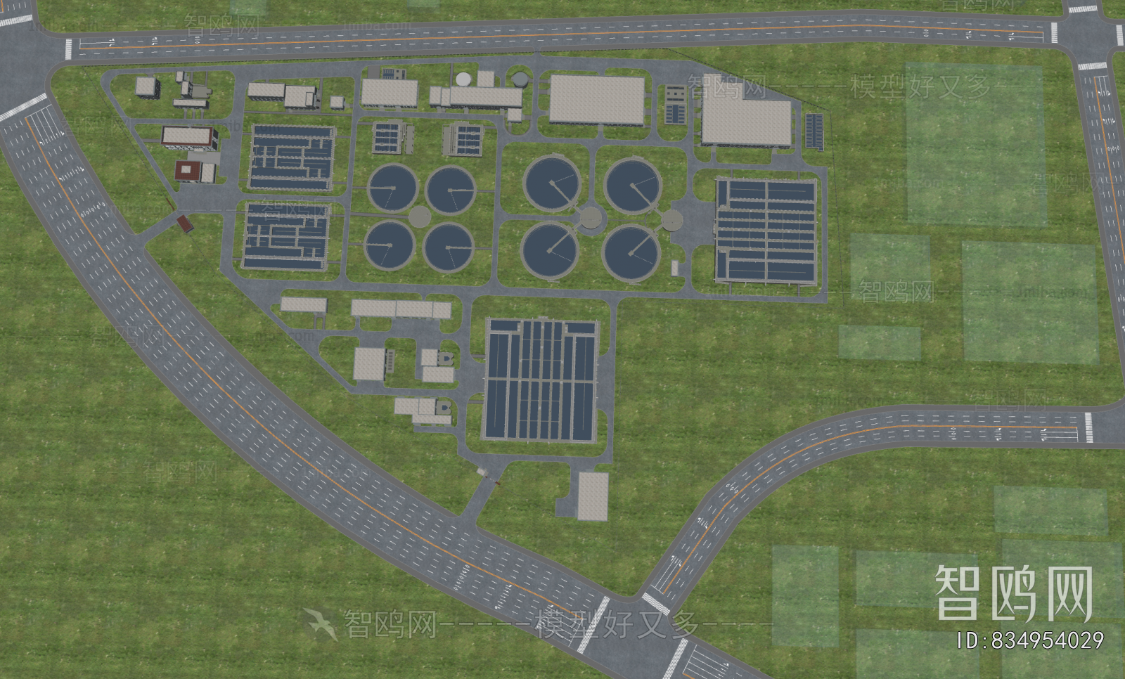 Modern Architectural Bird's-eye View Planning