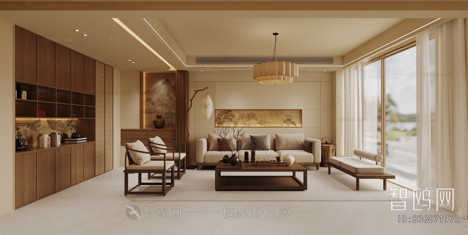 New Chinese Style A Living Room