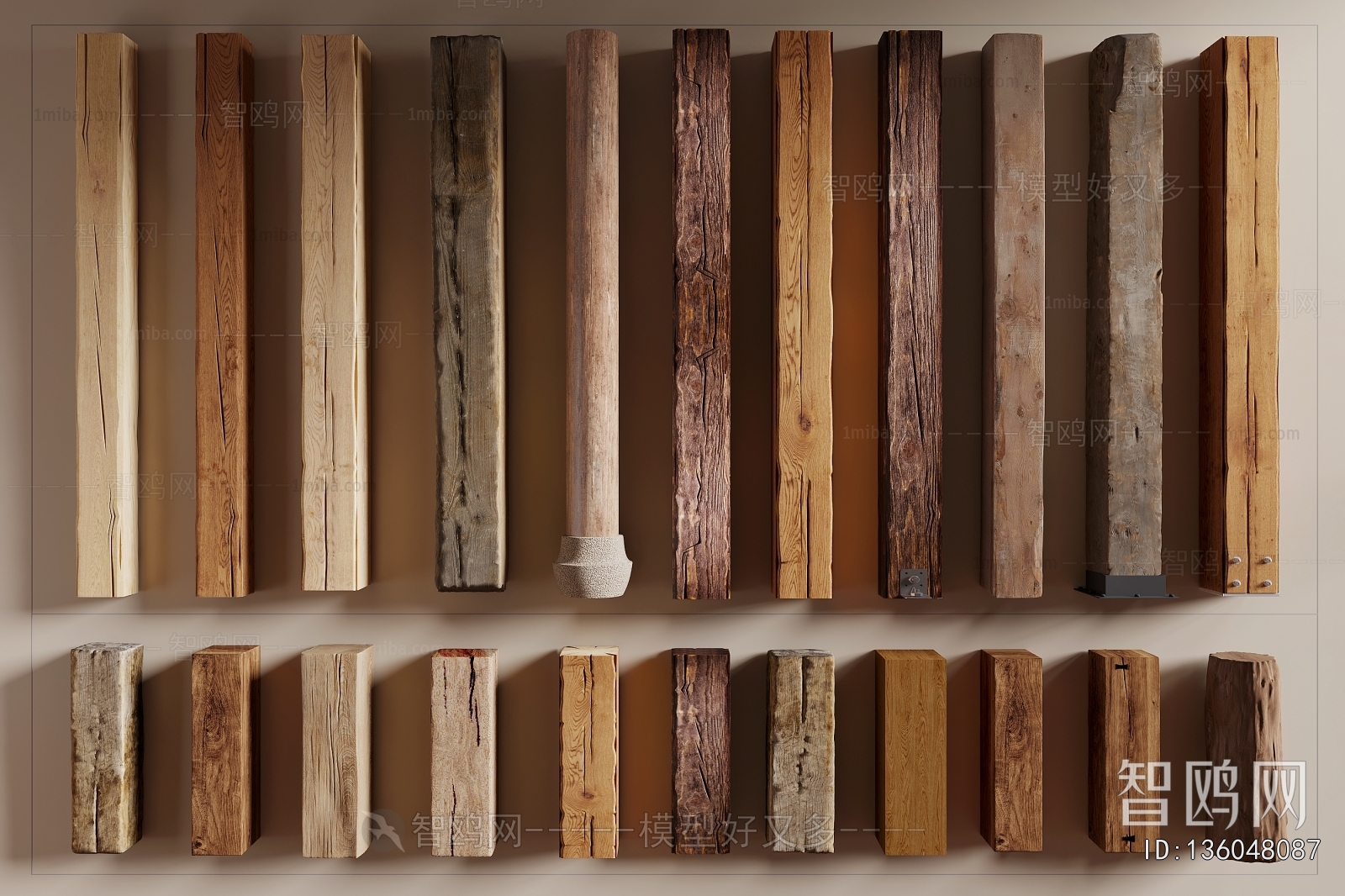 Wabi-sabi Style Column