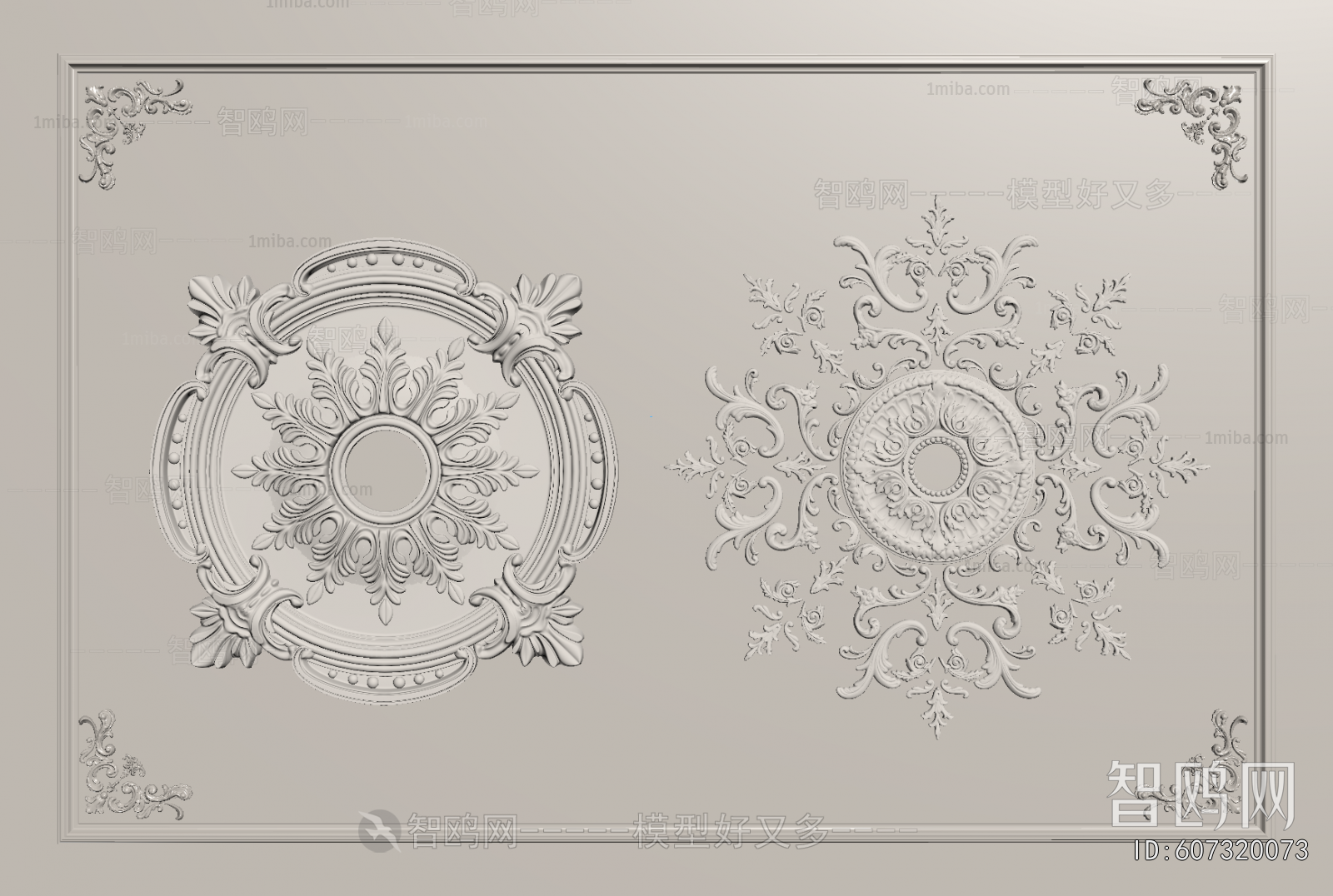 French Style Plaster Carved Top Plate