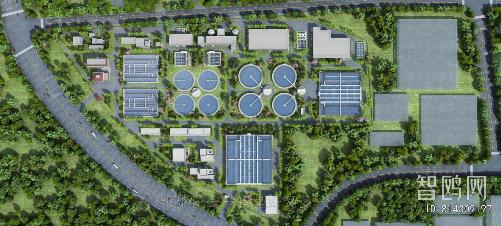 Modern Architectural Bird's-eye View Planning