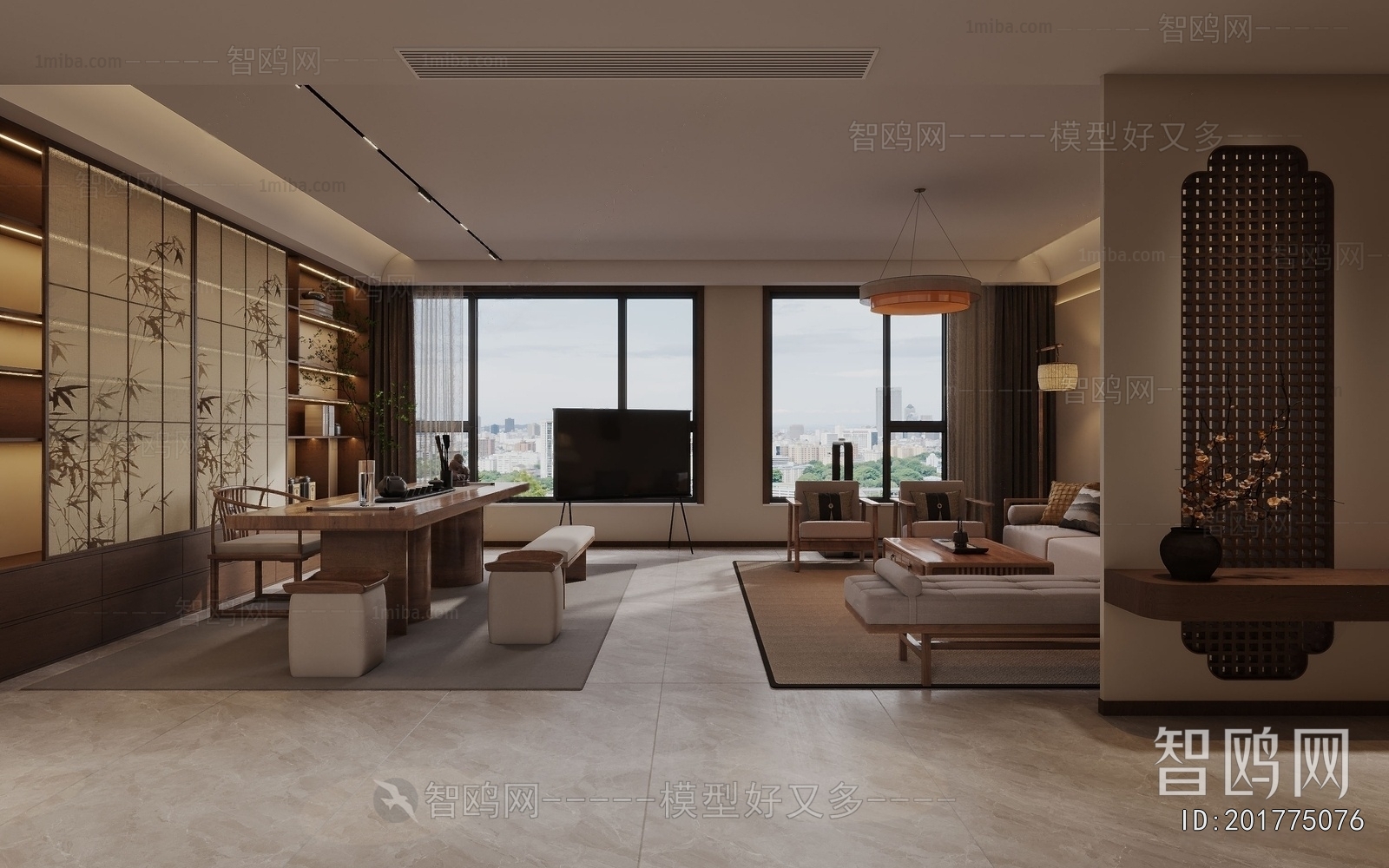 New Chinese Style A Living Room