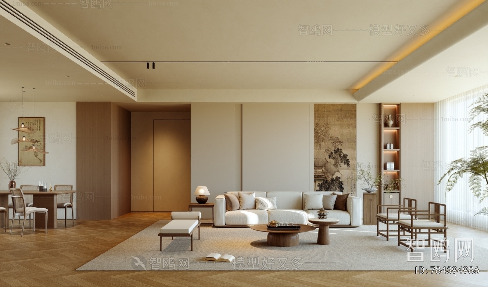 New Chinese Style A Living Room