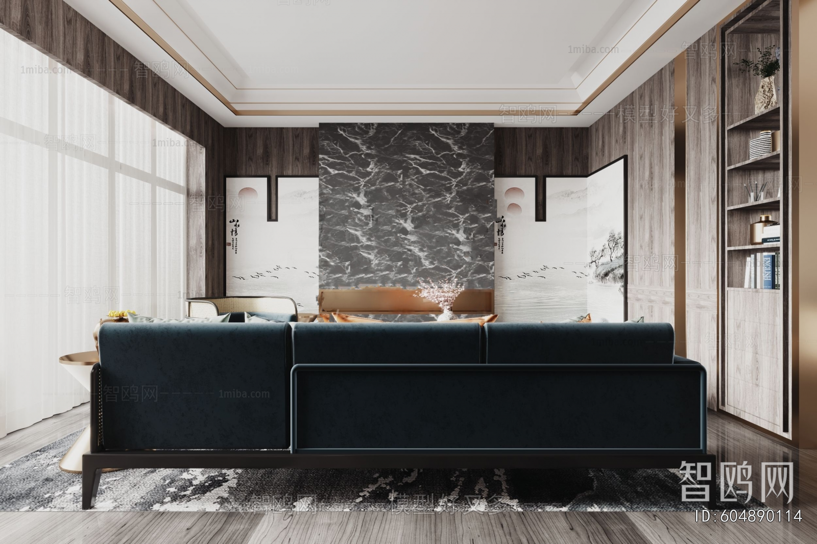 New Chinese Style A Living Room