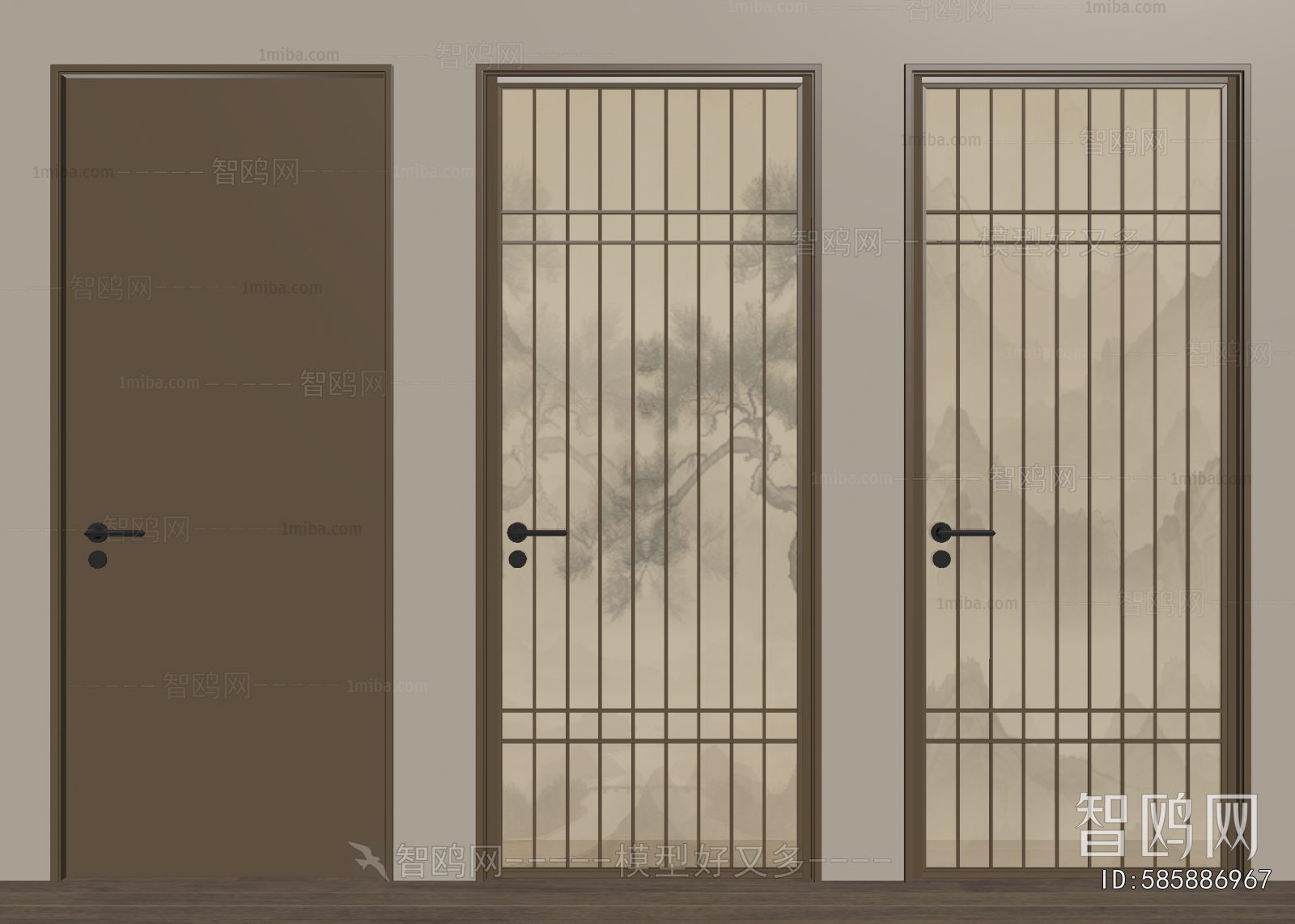 New Chinese Style Single Door