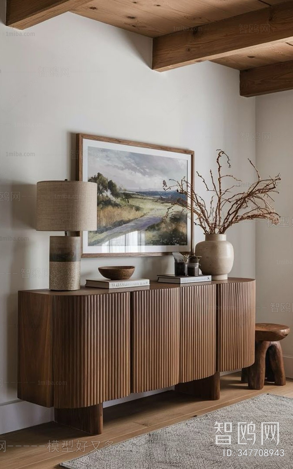 Wabi-sabi Style Side Cabinet