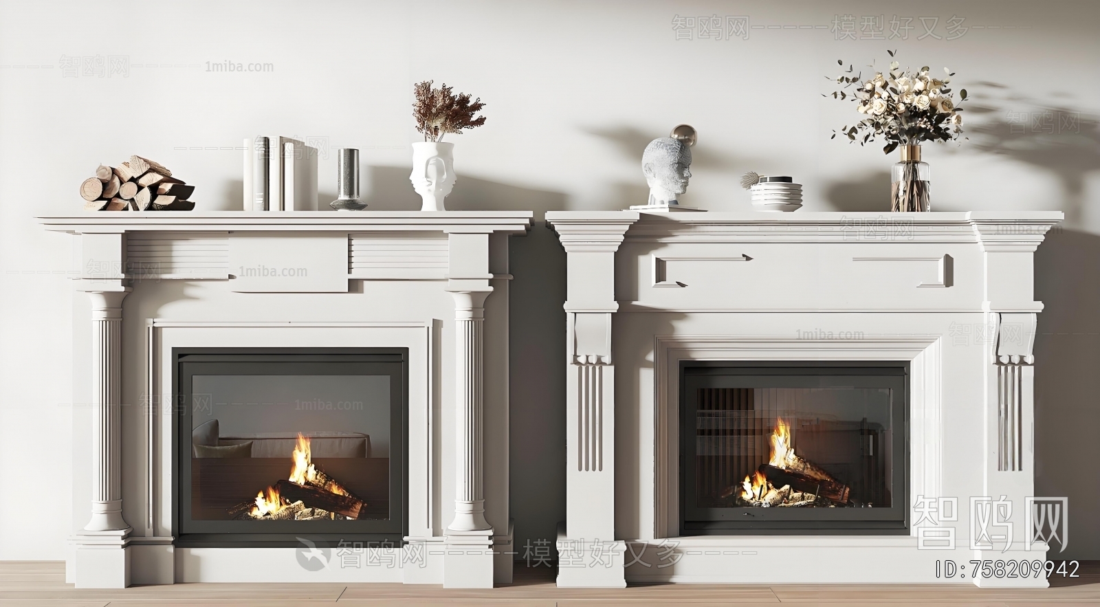 Simple European Style Fireplace