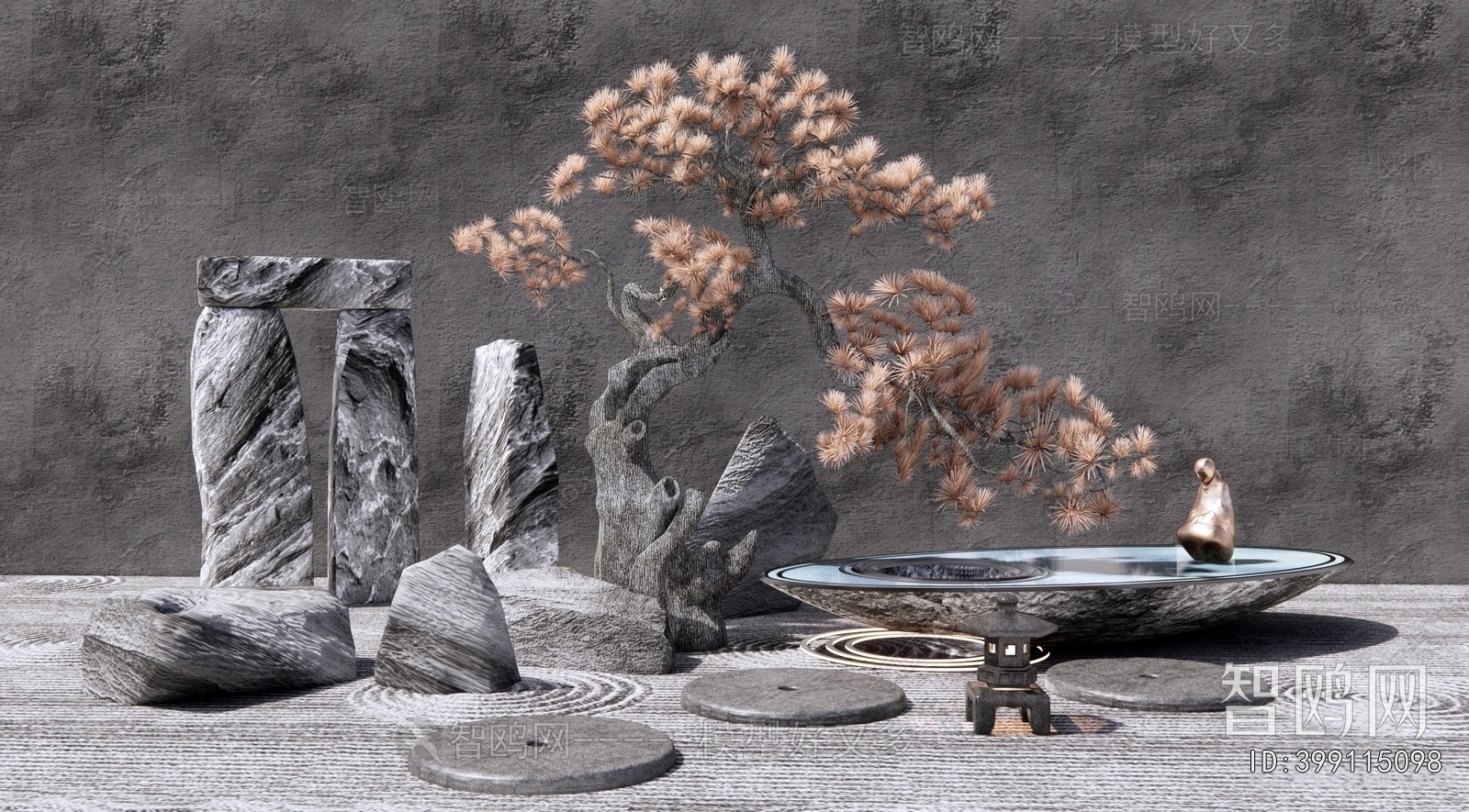 New Chinese Style Rockery Waterscape