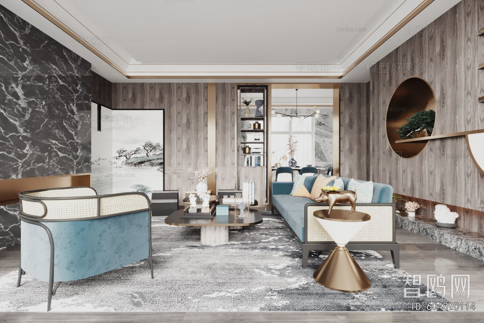 New Chinese Style A Living Room