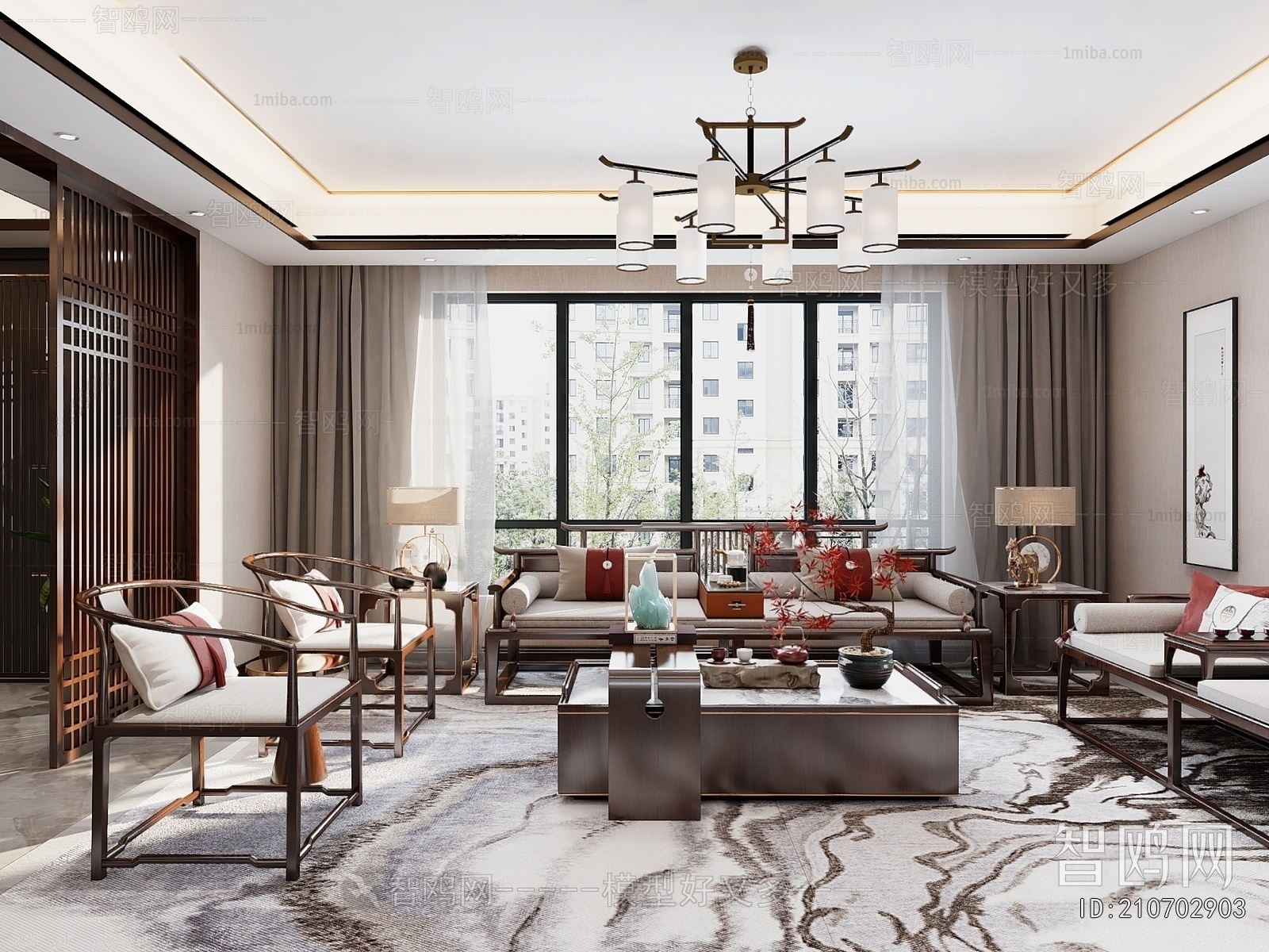 New Chinese Style A Living Room