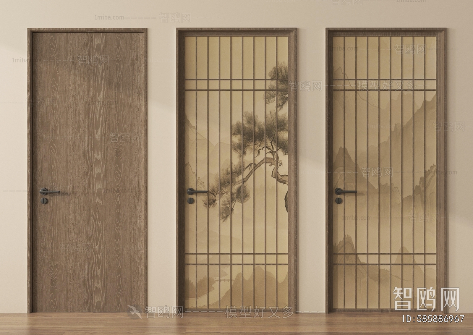 New Chinese Style Single Door